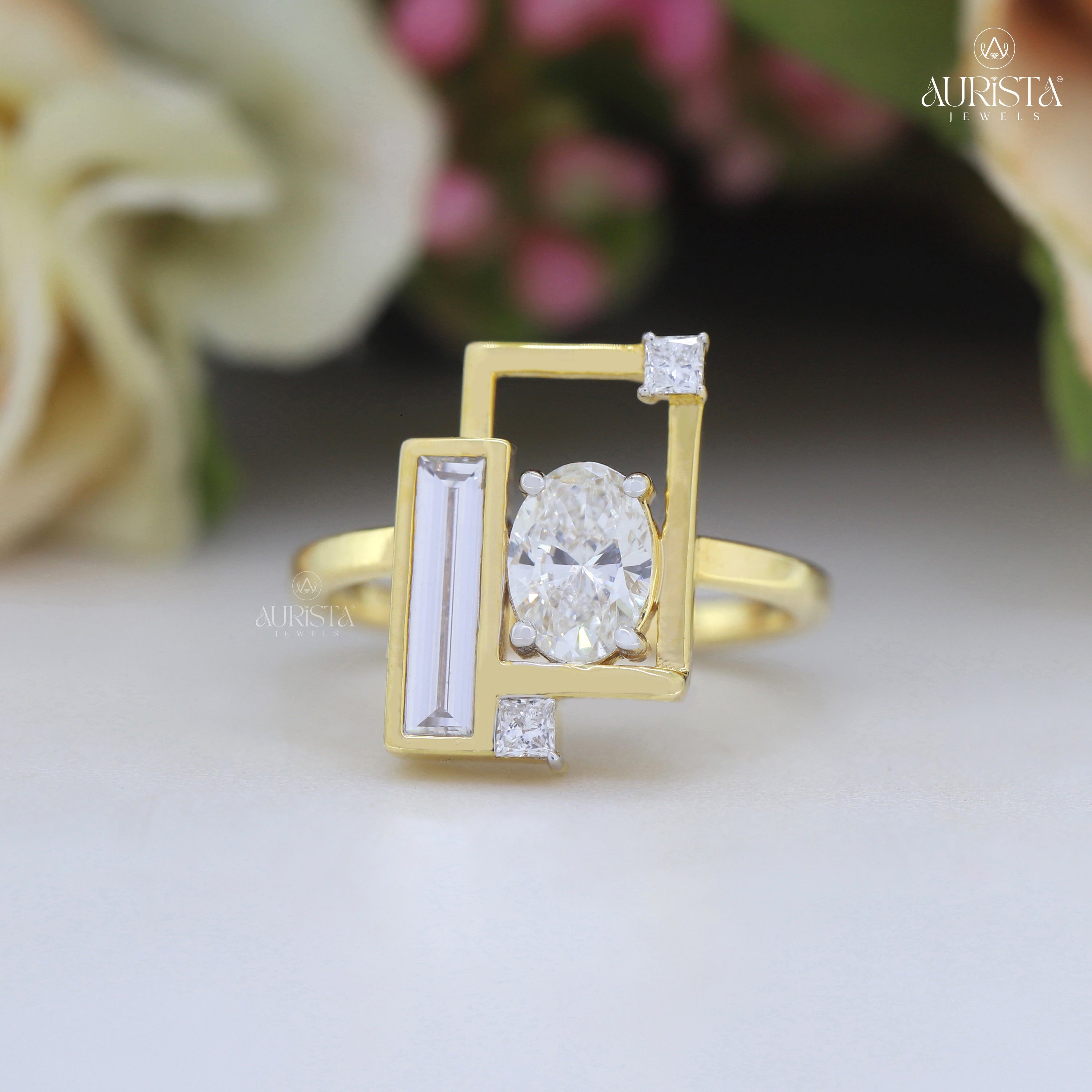 Timeless Promise – Yellow Gold Ring with MIx Diamond