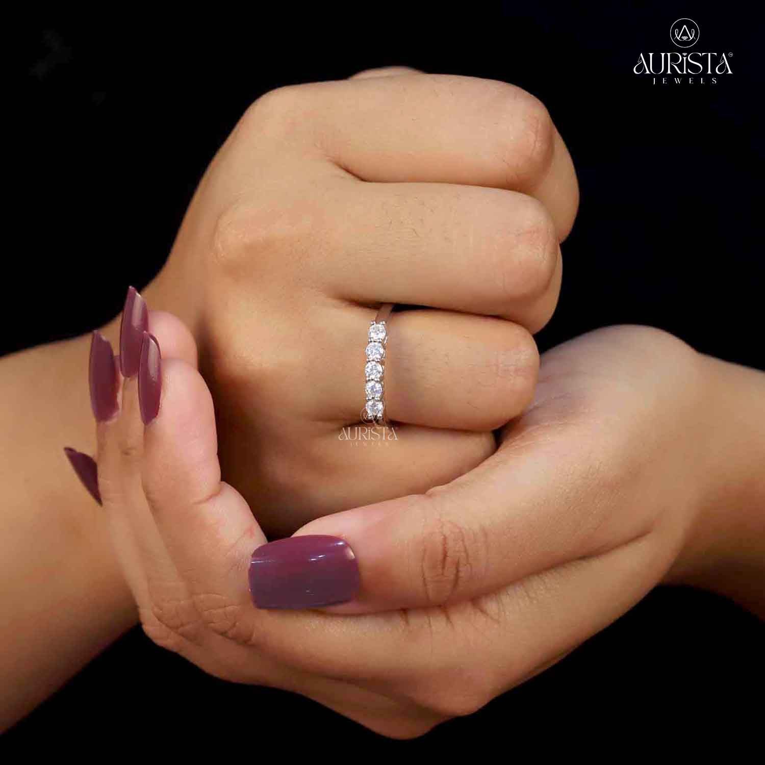 A Spark of Forever- White Gold Band with Round Diamond