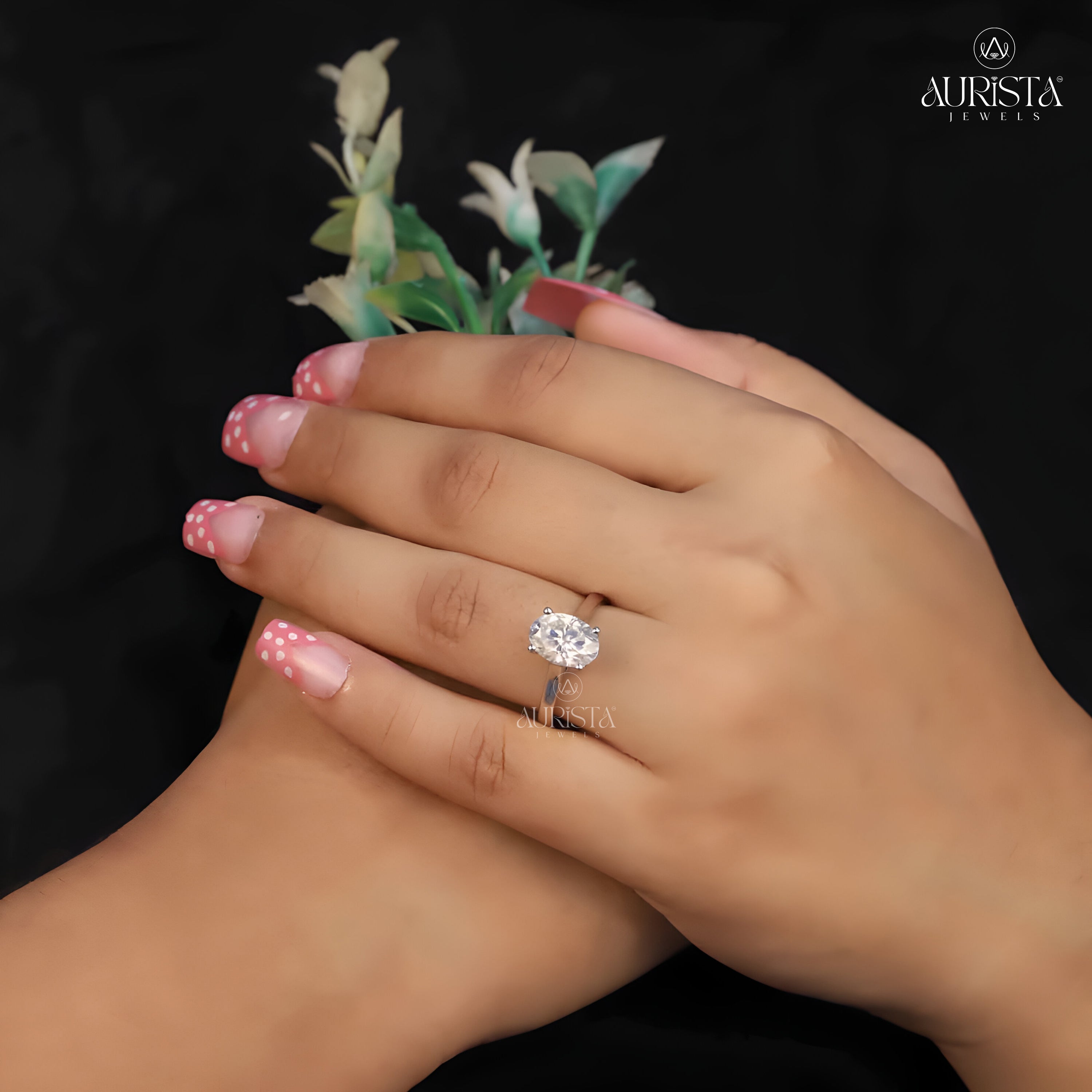 Infinite Shine – Custom Oval White Diamond Ring