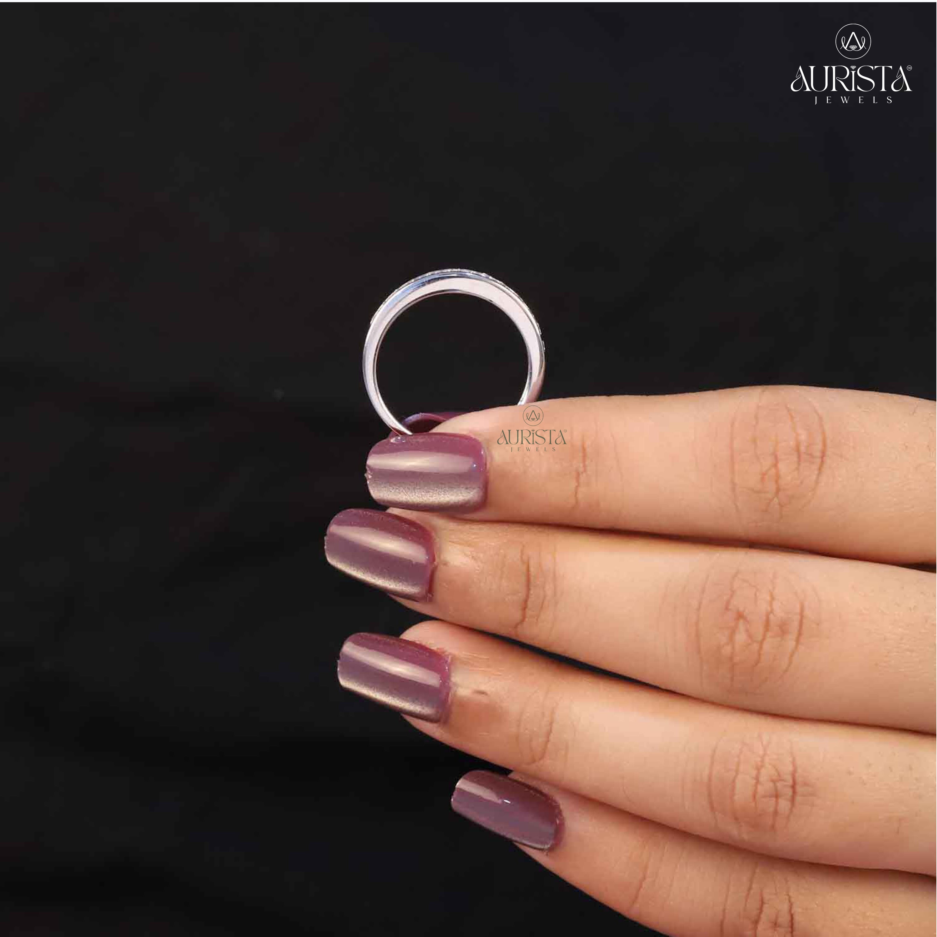 Rings of Destiny- White Gold Band with Round Diamond