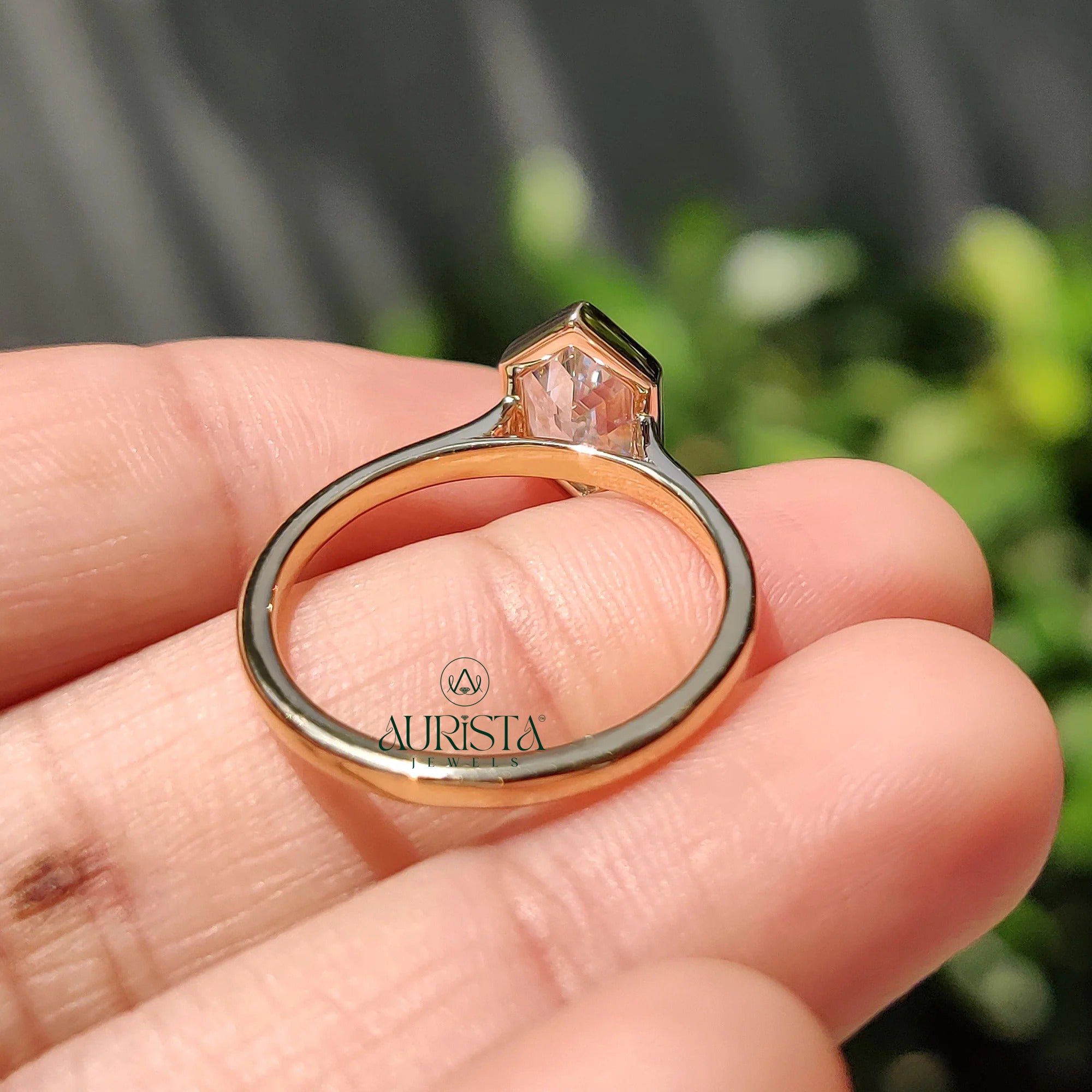 Modern Love Hexagon Solitaire Ring