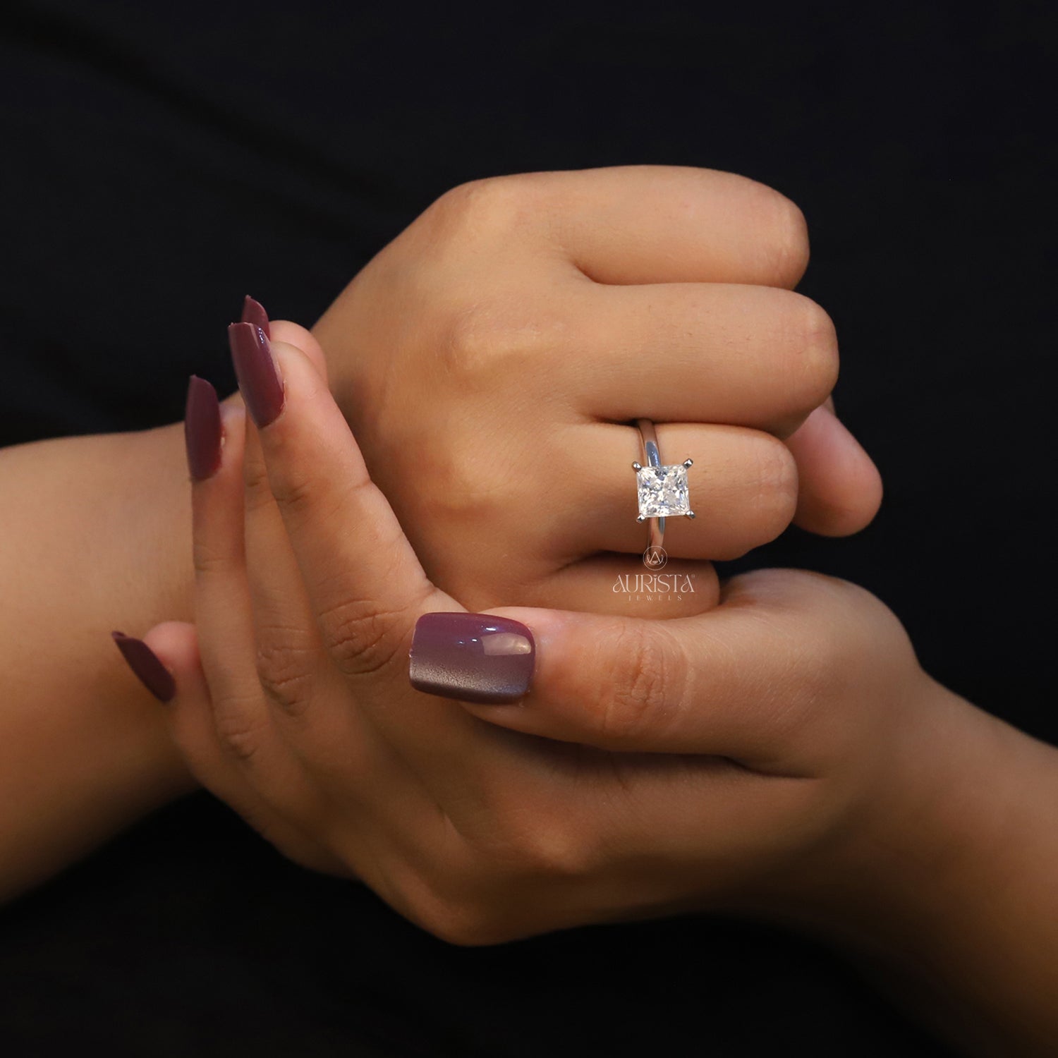 A Spark of Forever – Square White Gold Diamond Ring