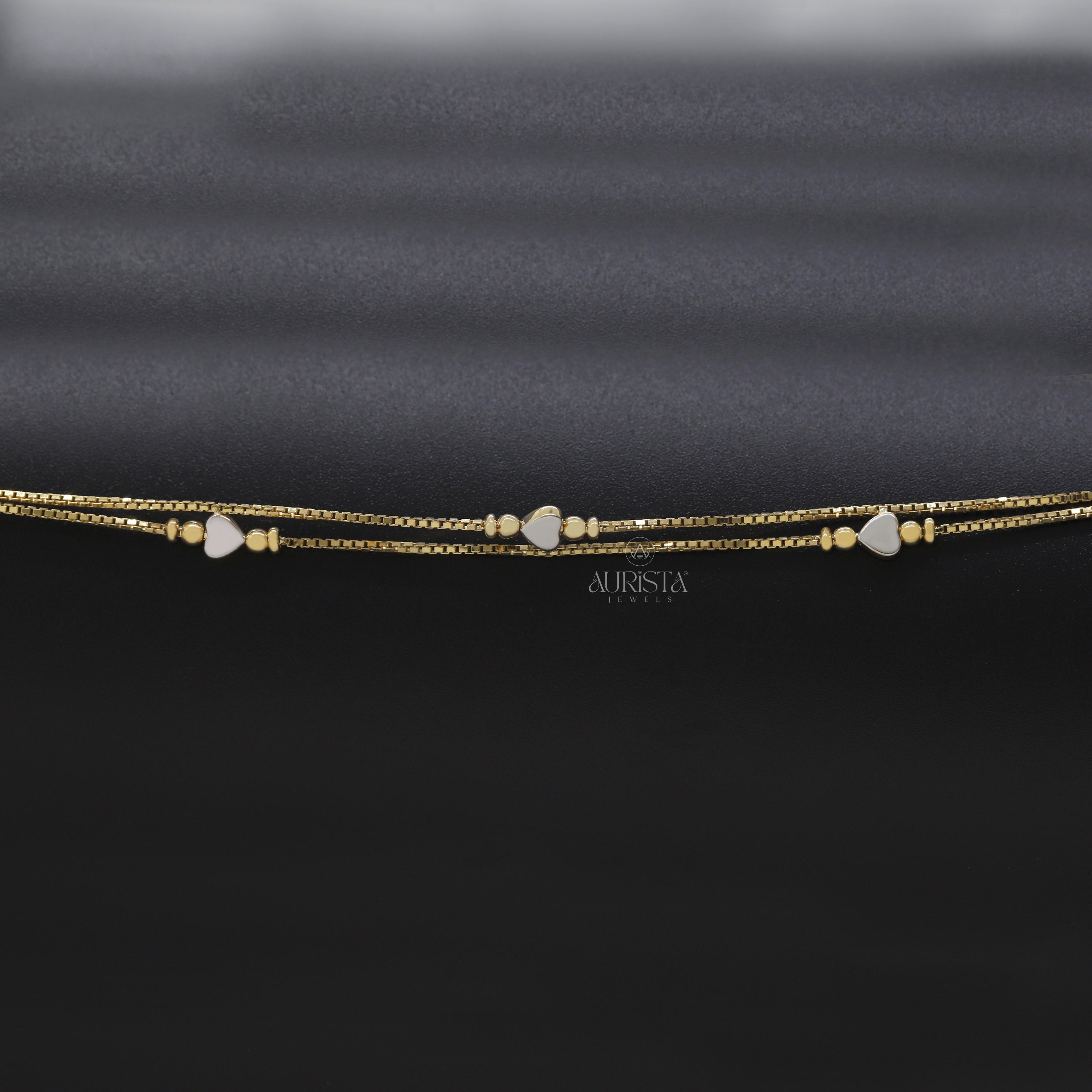 Shine of Love – Double Layer Heart Box-Chain Bracelet