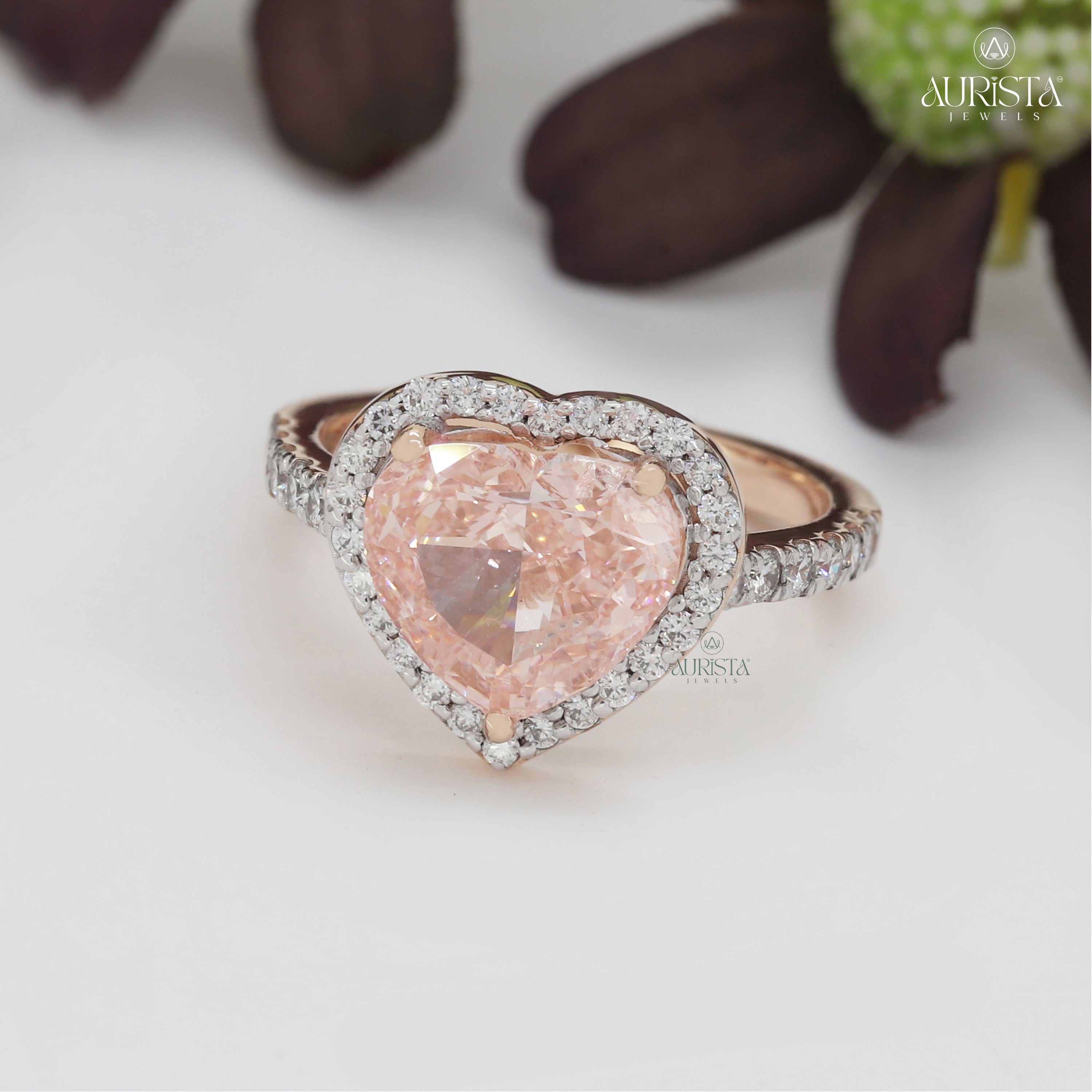Forever Yours Rose Gold Ring with Heart Diamond