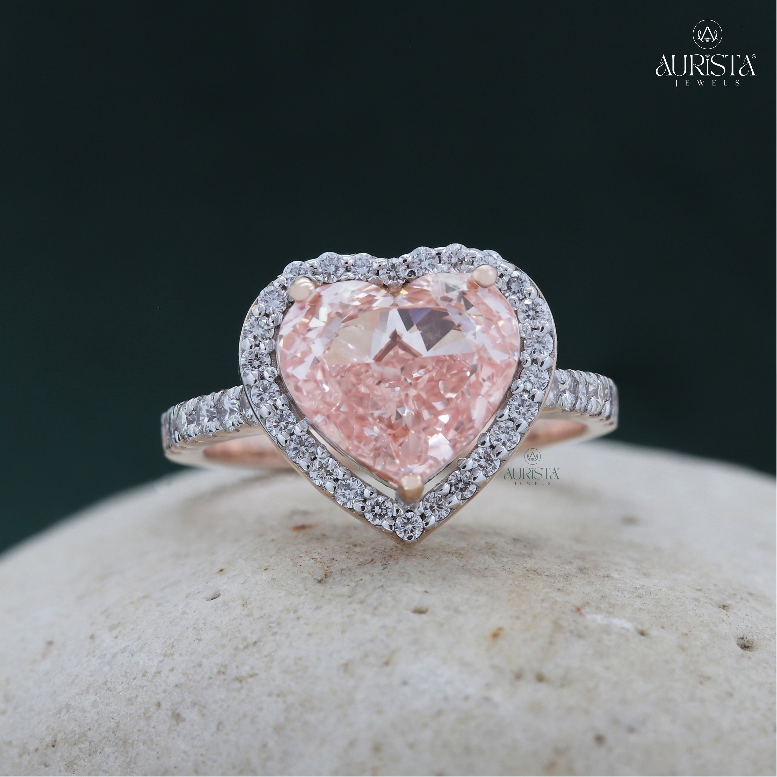 Forever Yours Rose Gold Ring with Heart Diamond
