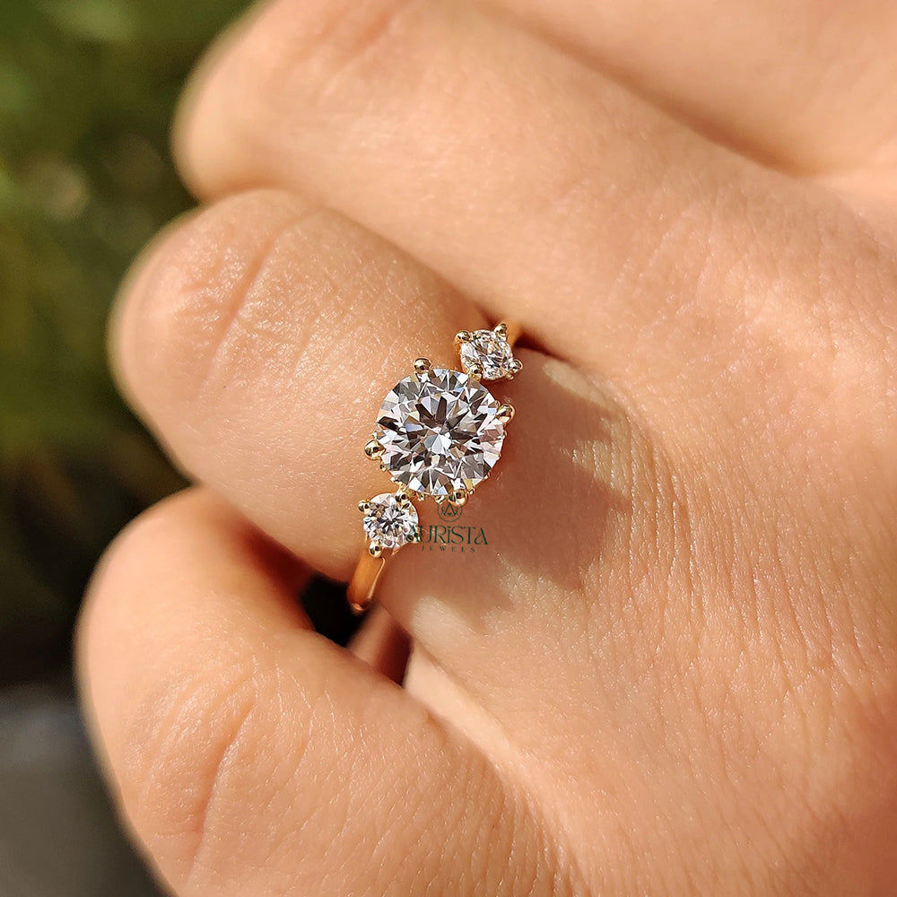 Round Brilliant Cut Diamond Three Stone Ring