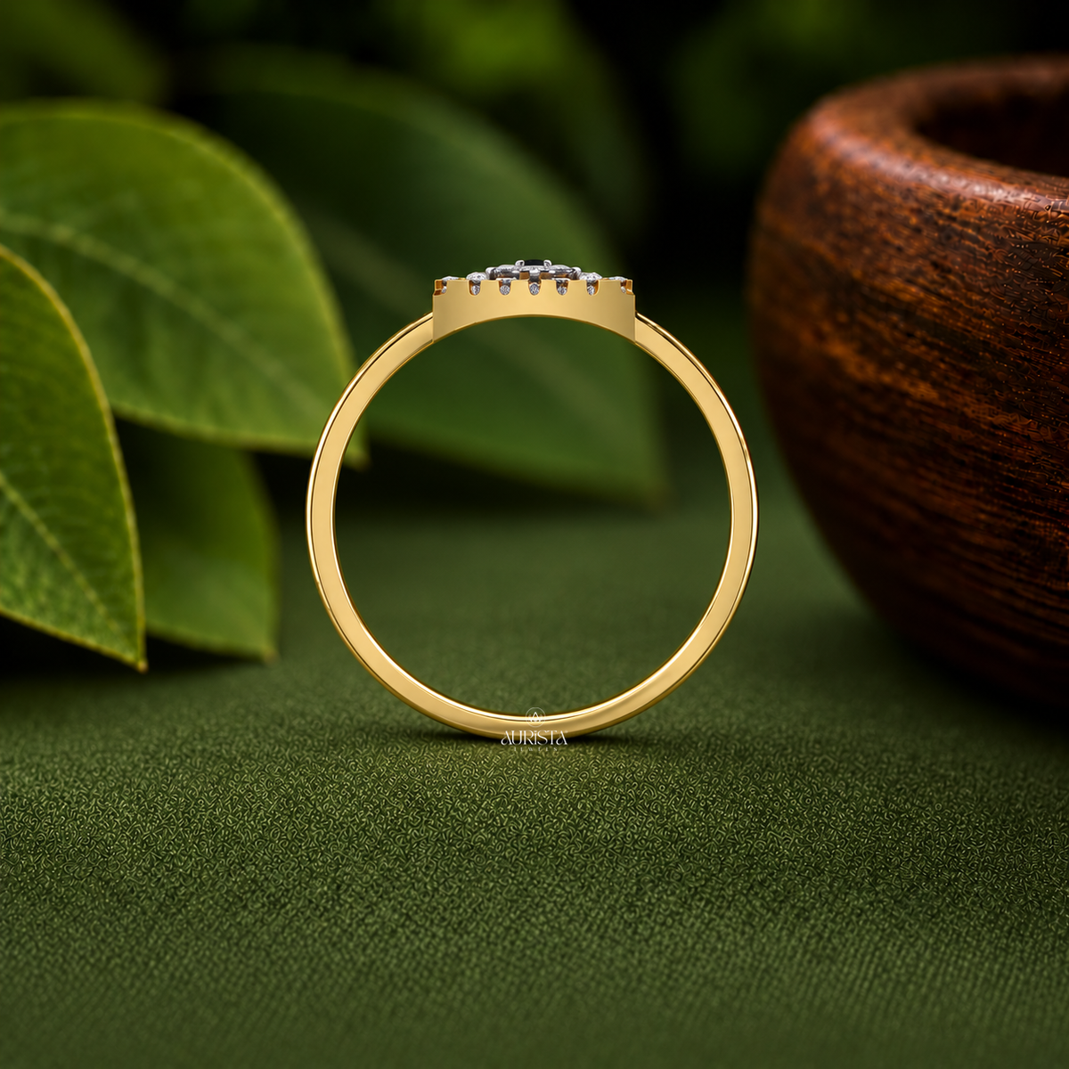 Trillion Cut Halo Statement Ring Moissanite in Diamond Fine Jewelry