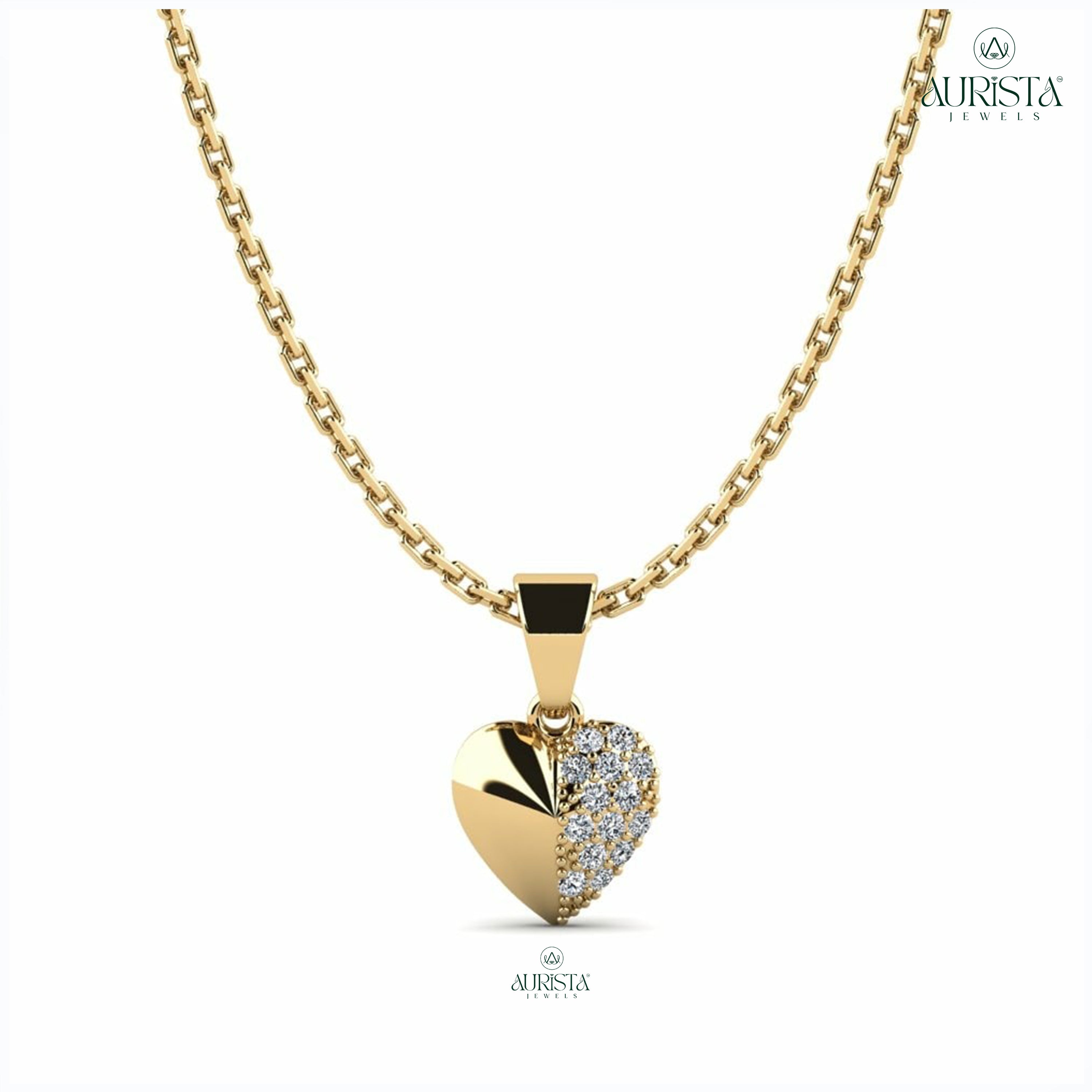Shimmer Glow Round Brilliant Pendant in Yellow Gold