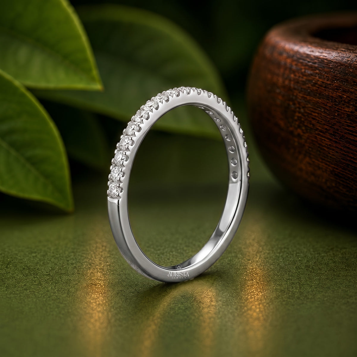 Round Moissanite Diamond Ring Set, Cushion Halo Split Shank White Gold Side Stones