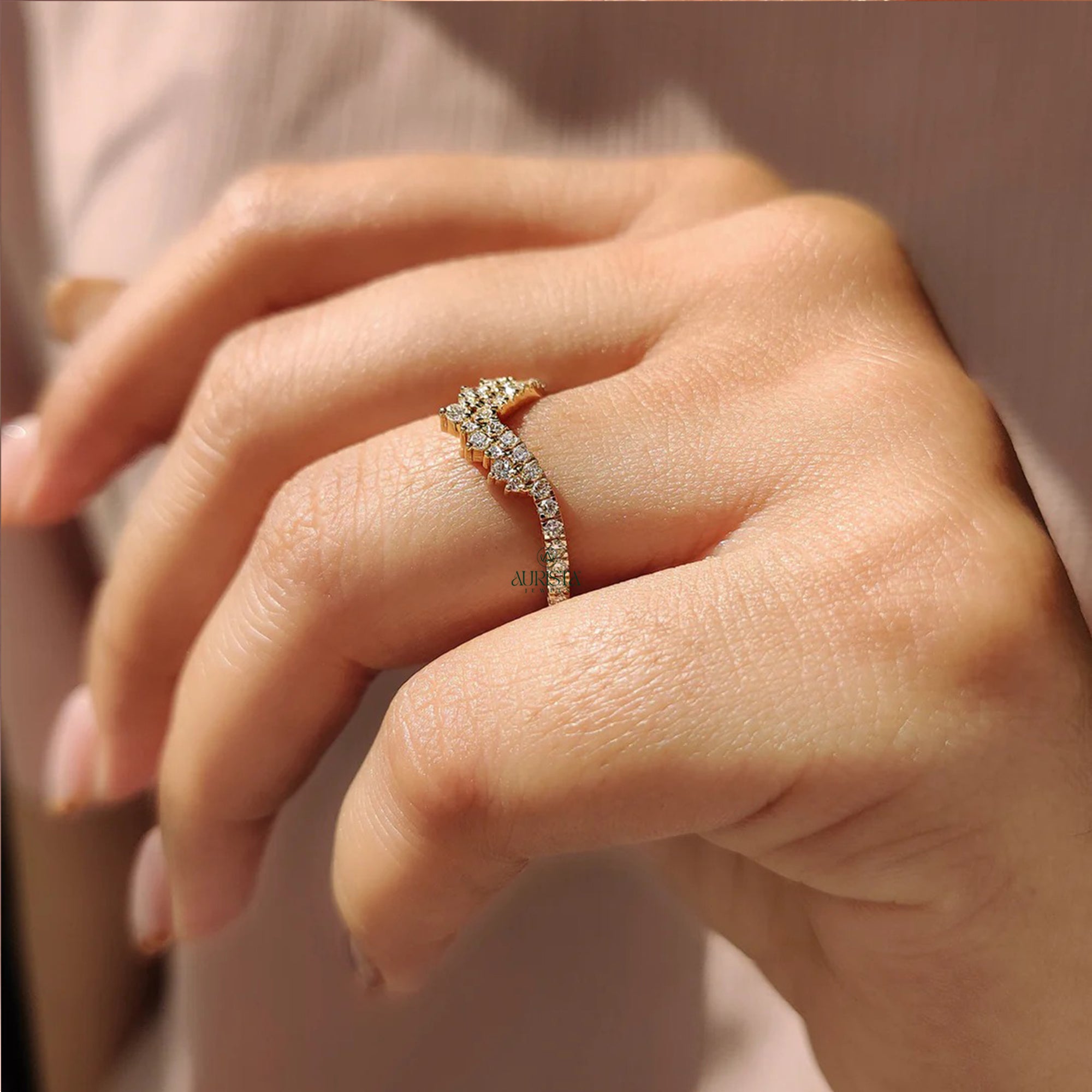 Queen’s Tiara Diamond Chevron Ring