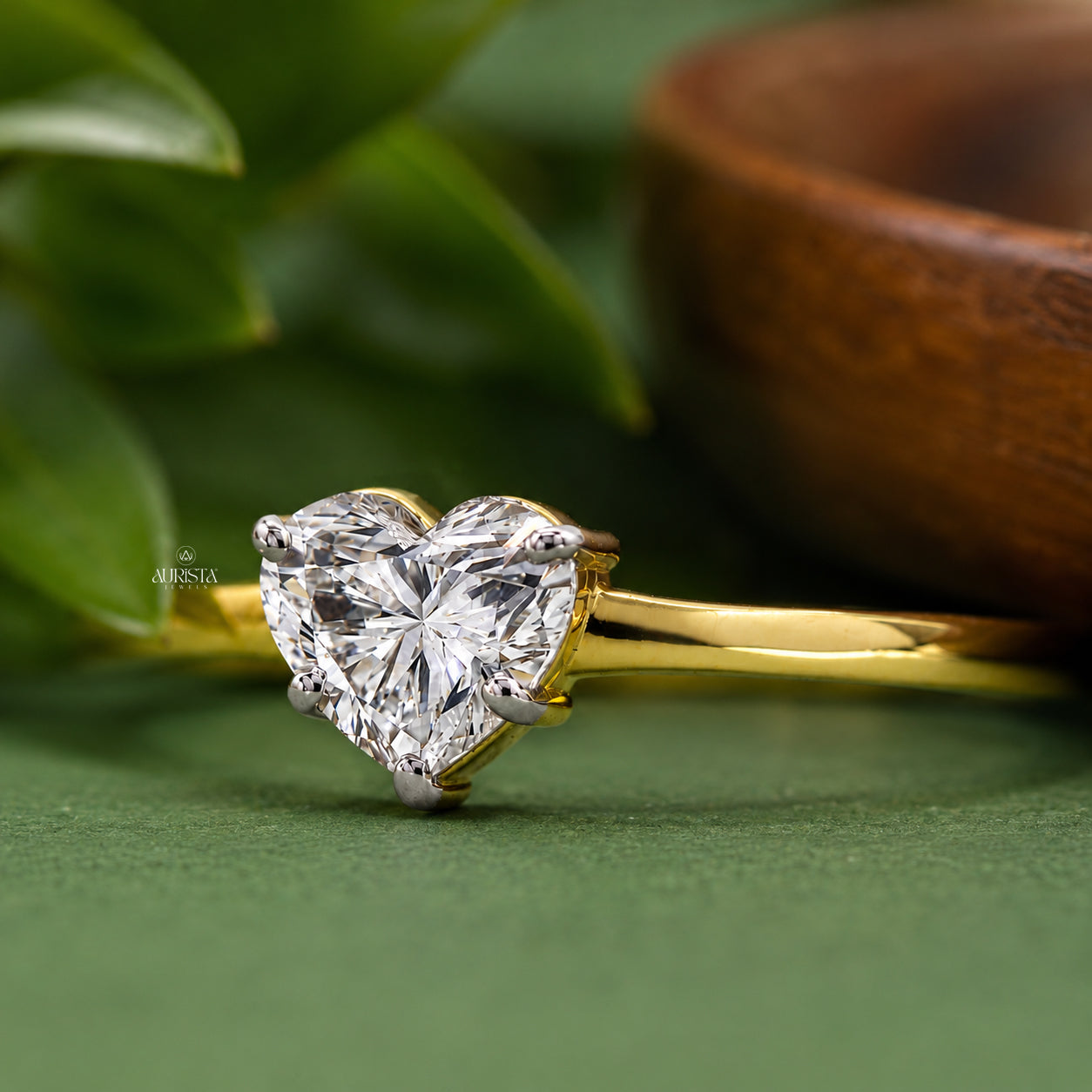 Heart Shape Lab Grown Diamond Ring, Minimalist Engagement Wedding Ring Solitaire