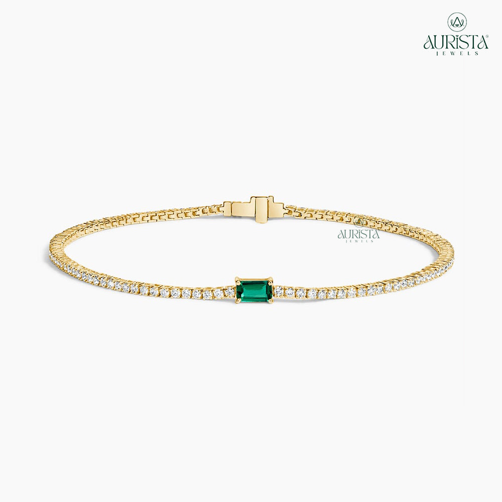 Gift of Forever Yellow Gold Bracelet with Emerald Diamonds
