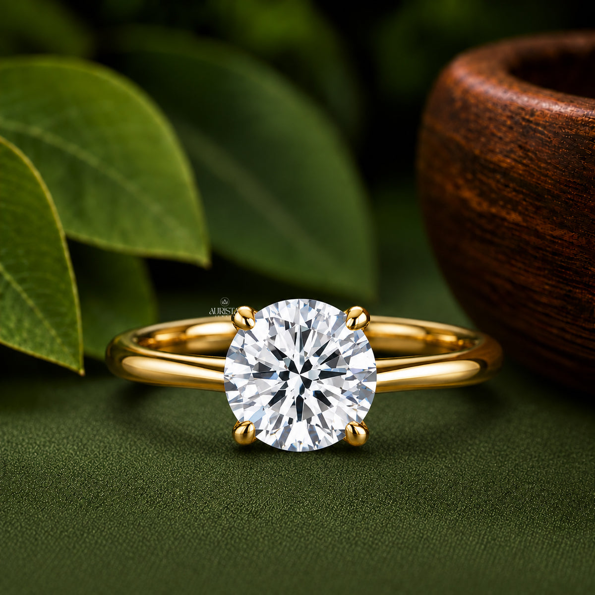 Round & Marquise Lab Grown Diamond V-Ring, Chevron Statement Wedding Band Ring Set
