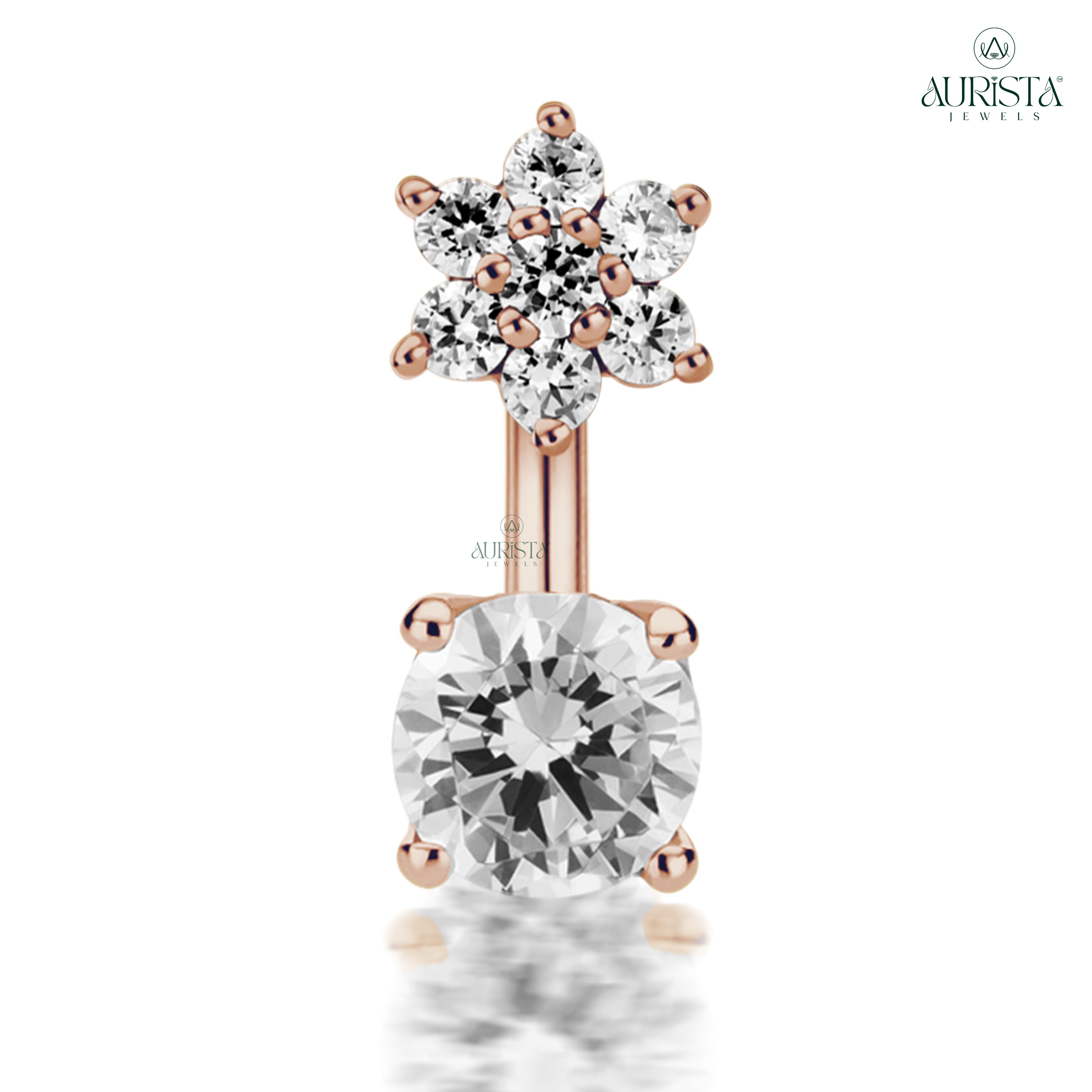 Promise of Love Round Diamond Belly Button Jewelry