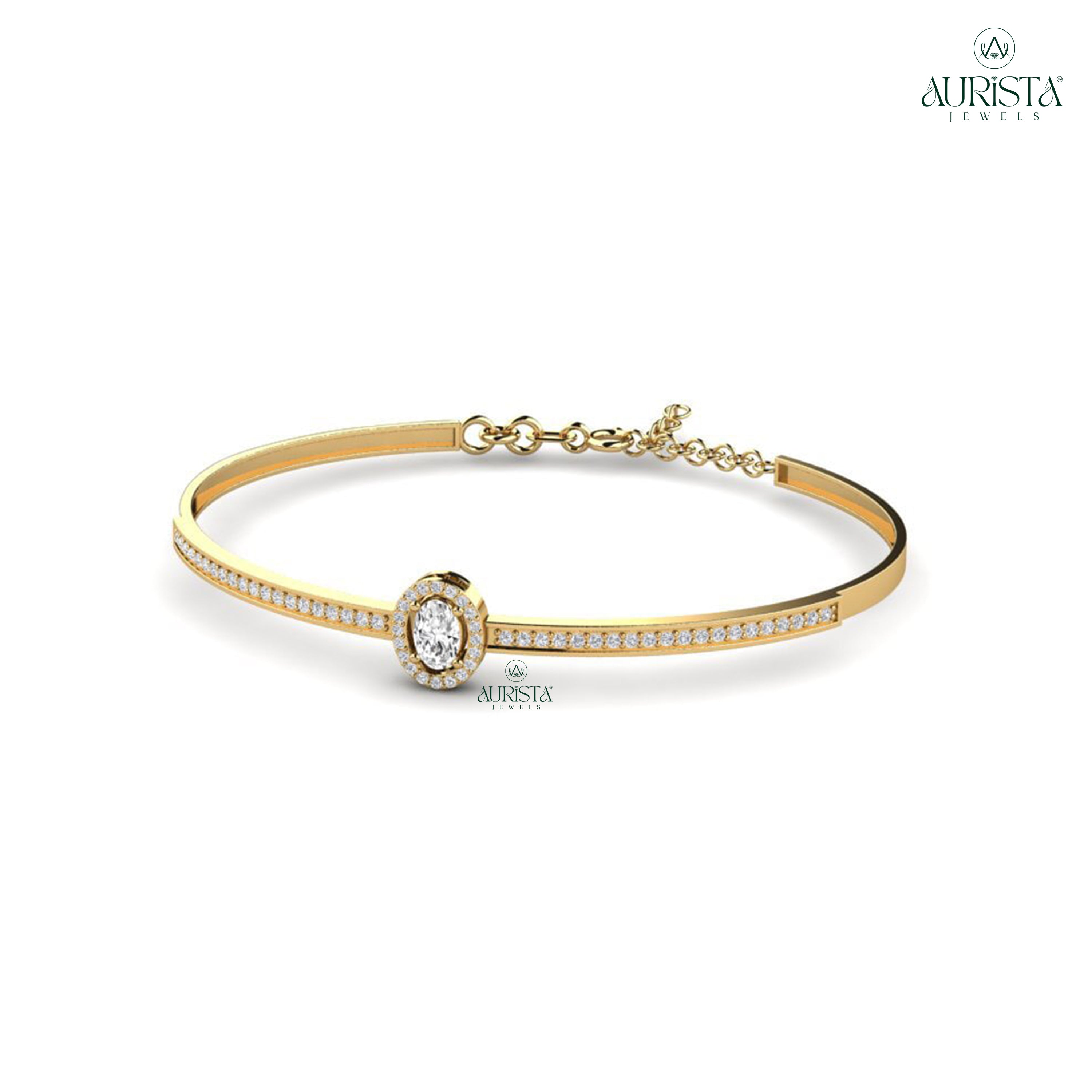 Pure Devotion Gold Kids Bracelet with Round Diamond