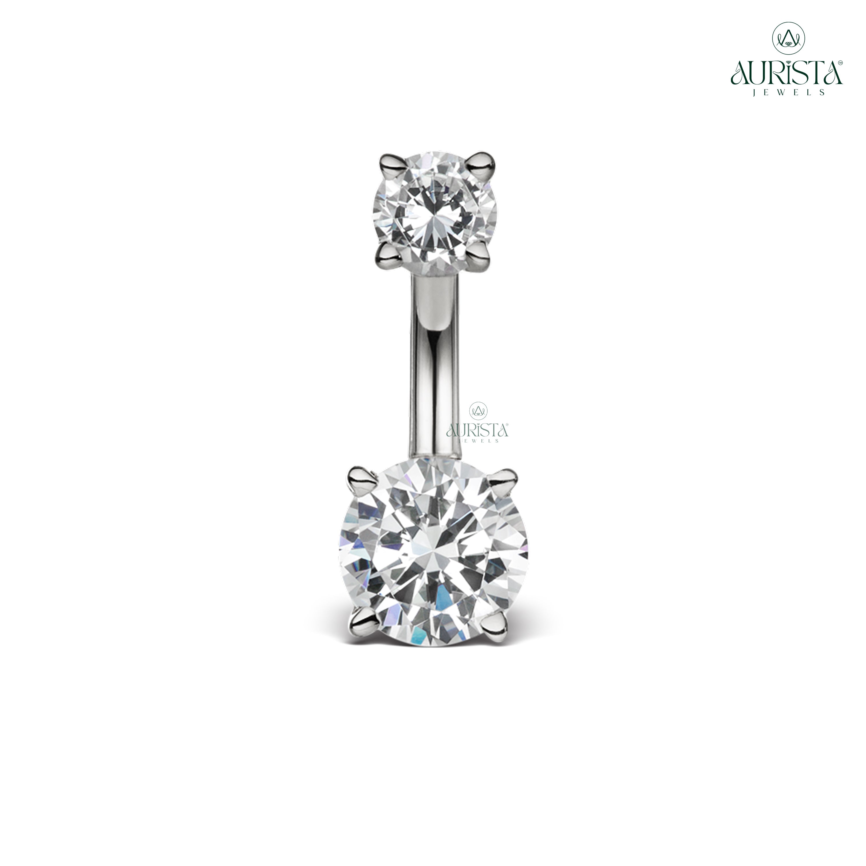 Infinite Love Rose Gold Round Diamond Navel Ring