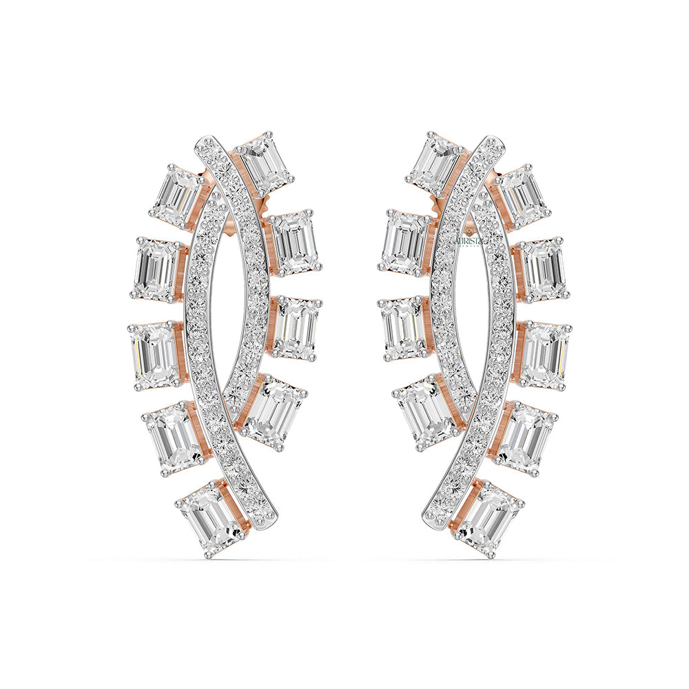 Dazzling Grace – White Diamond Earrings