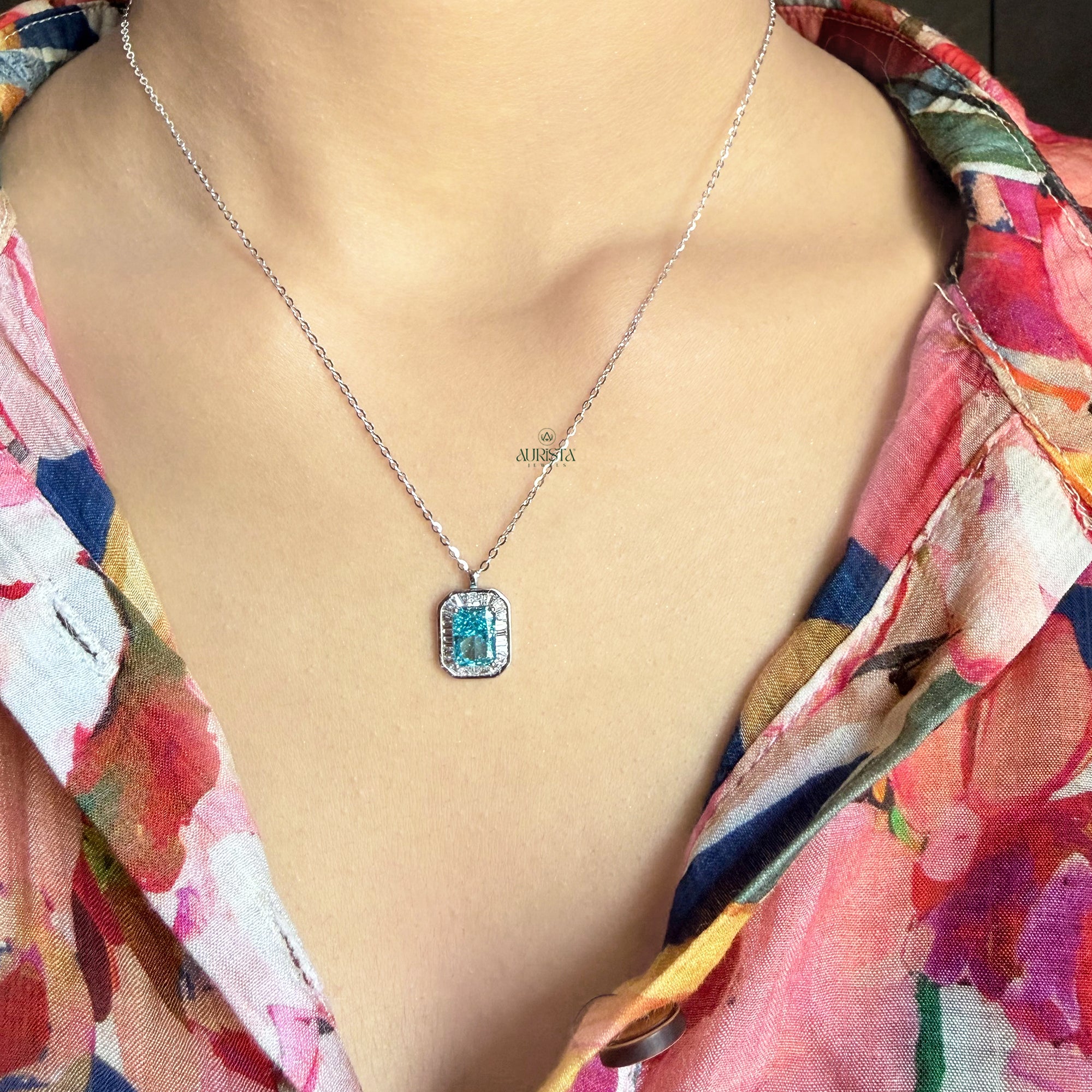 Radiant Cut Moissanite Pendant