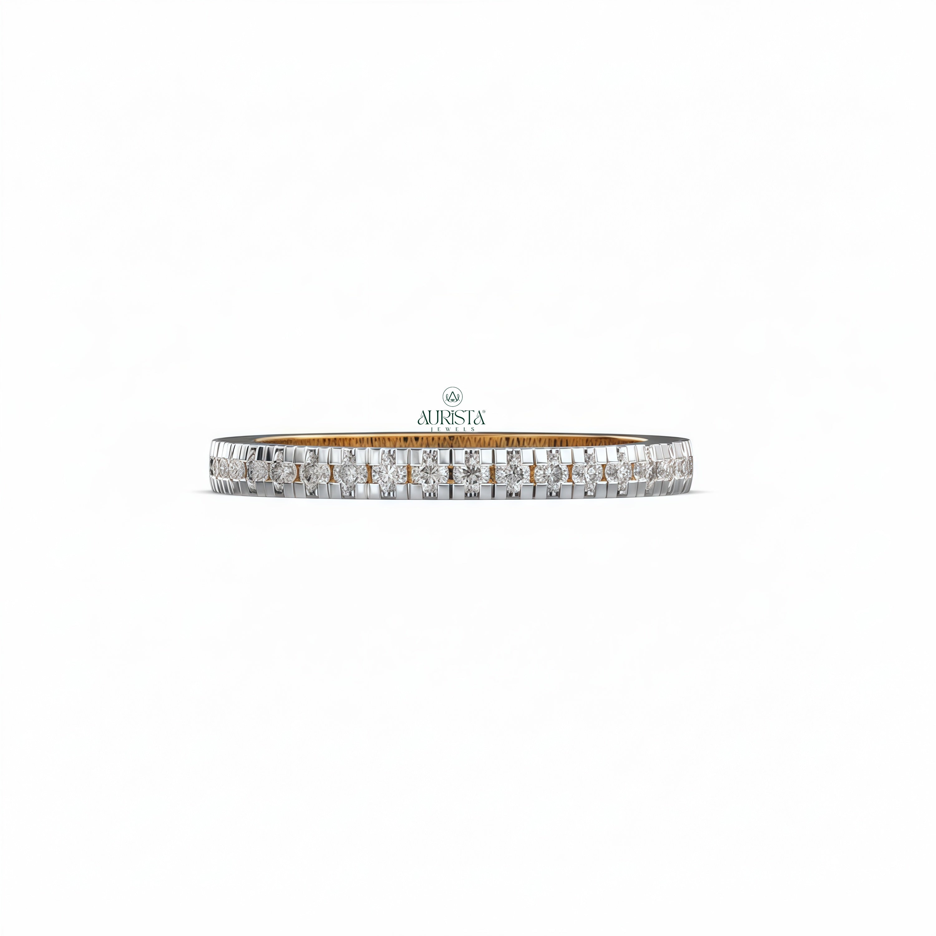 Bound in Love – Yellow Gold Band with Round Diamond