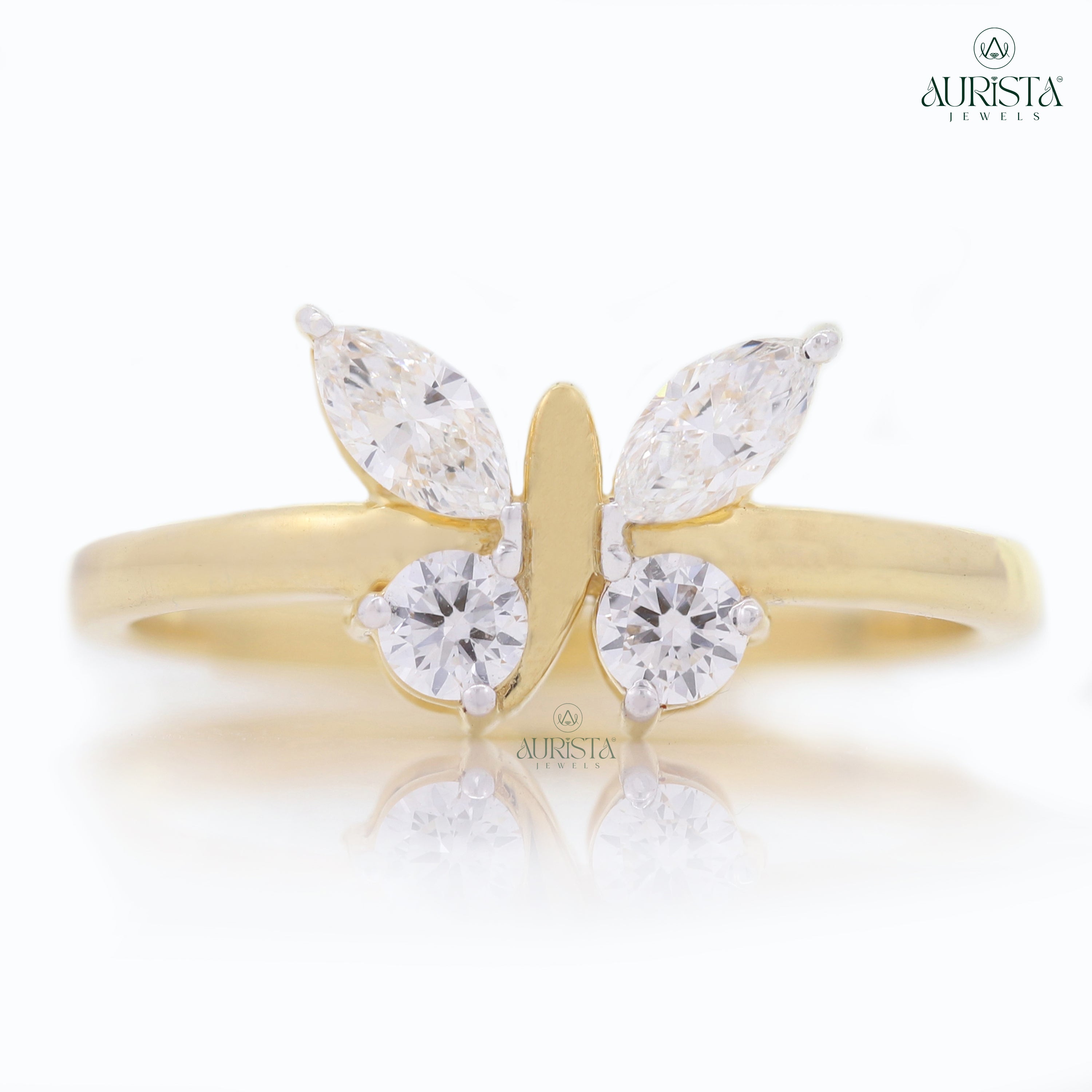 Wear Your Promise- Yellow Gold Band with Round And Marquise Diamond