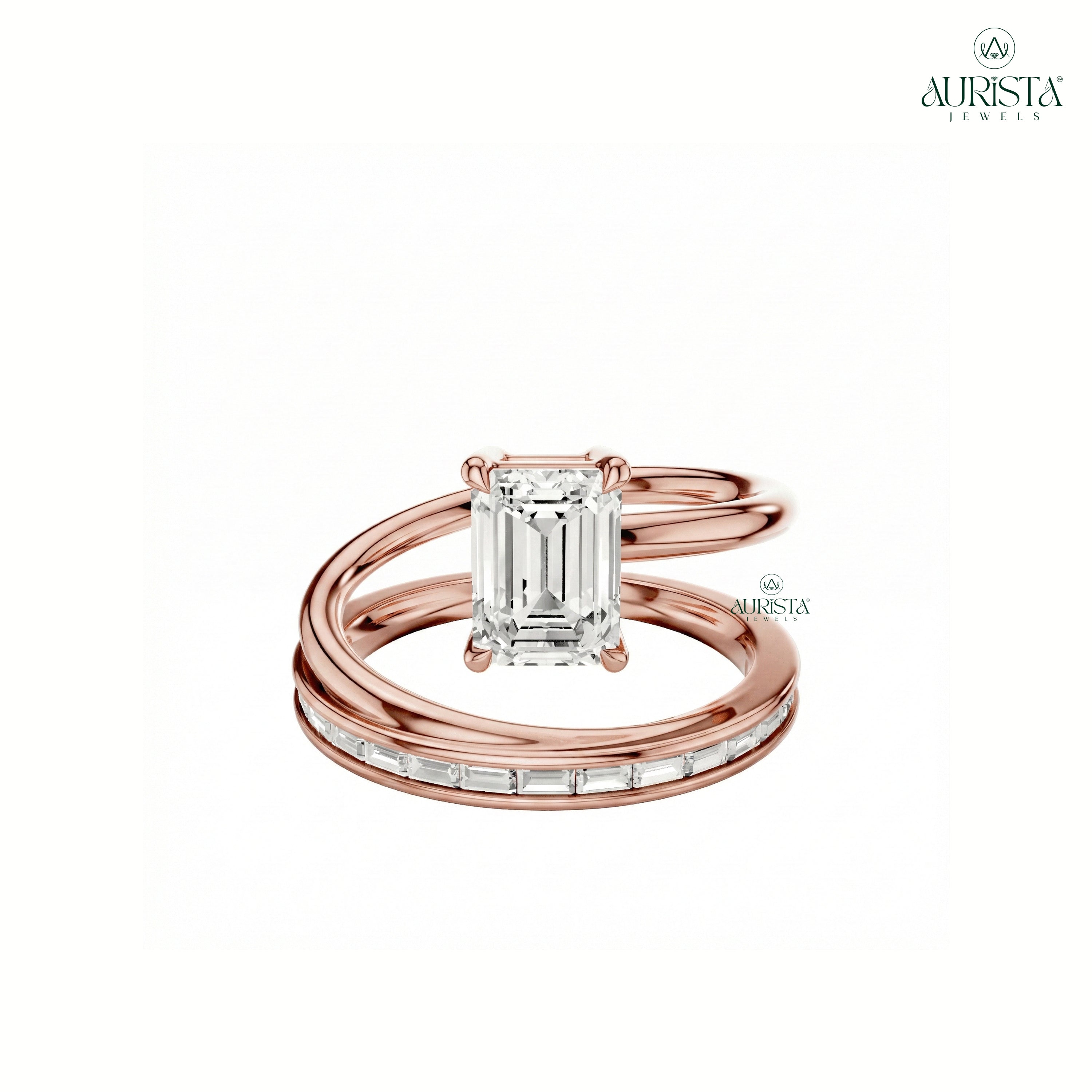 Timeless Promise – Rose Gold Ring with Emerald Diamond