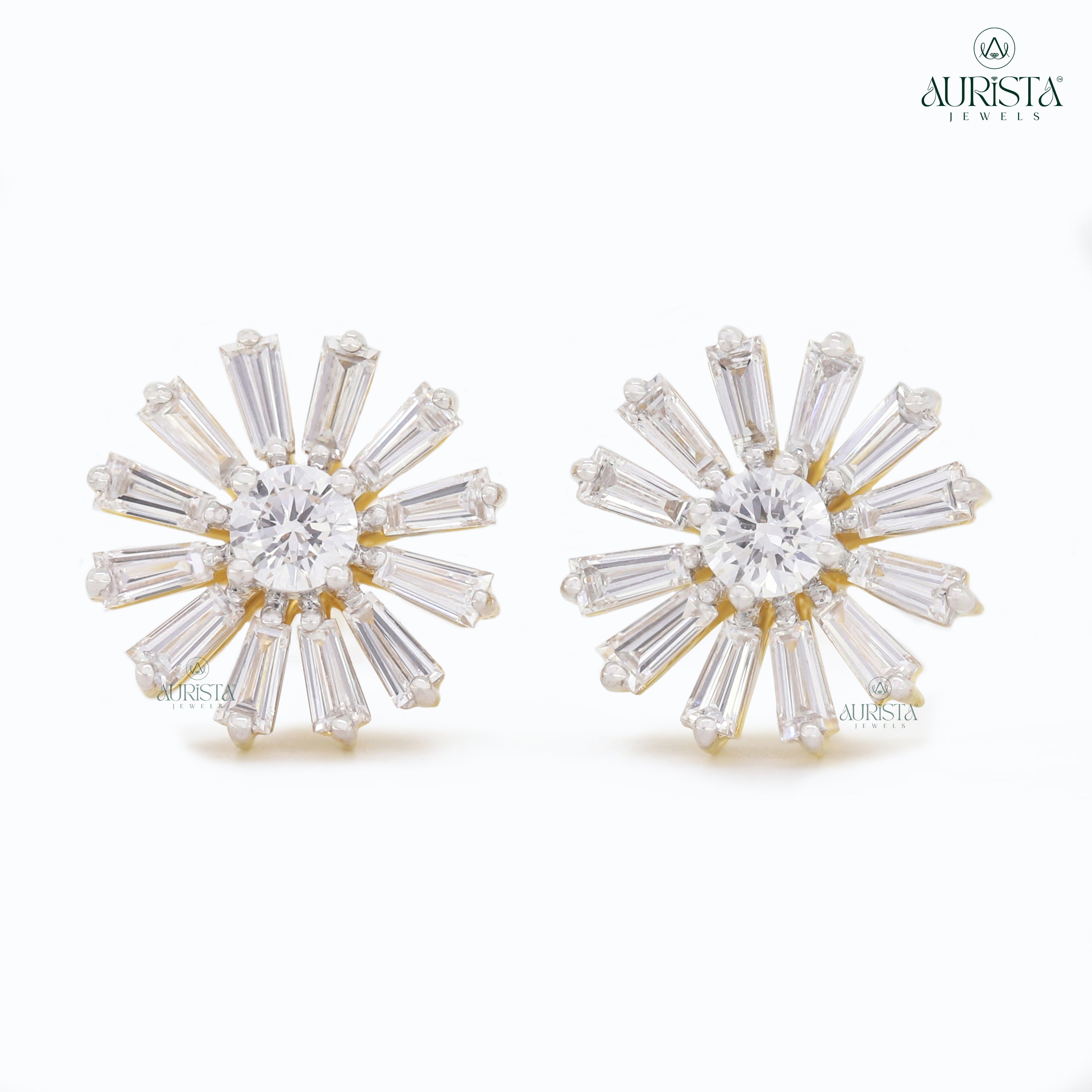 Pure Elegance – Yellow Gold Diamond Earrings