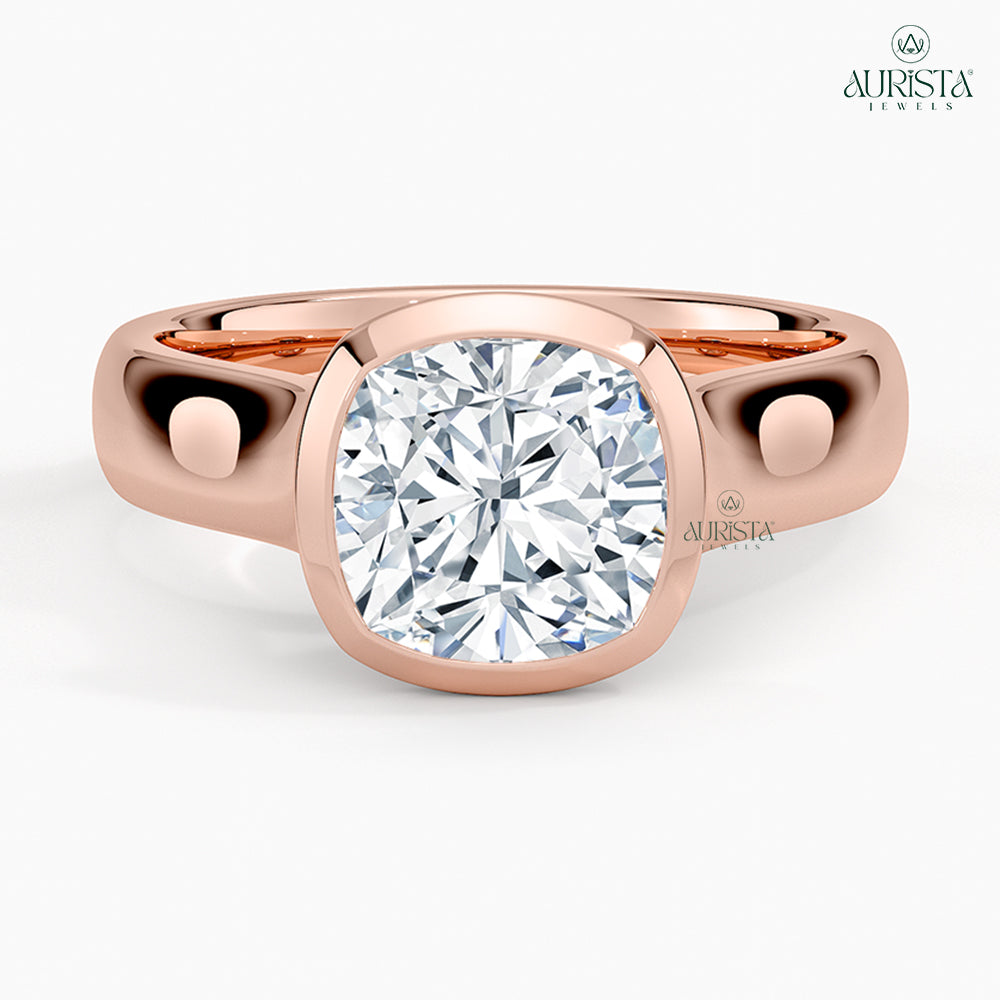 Bound by Love Rose Gold Ring with Cushion Diamond