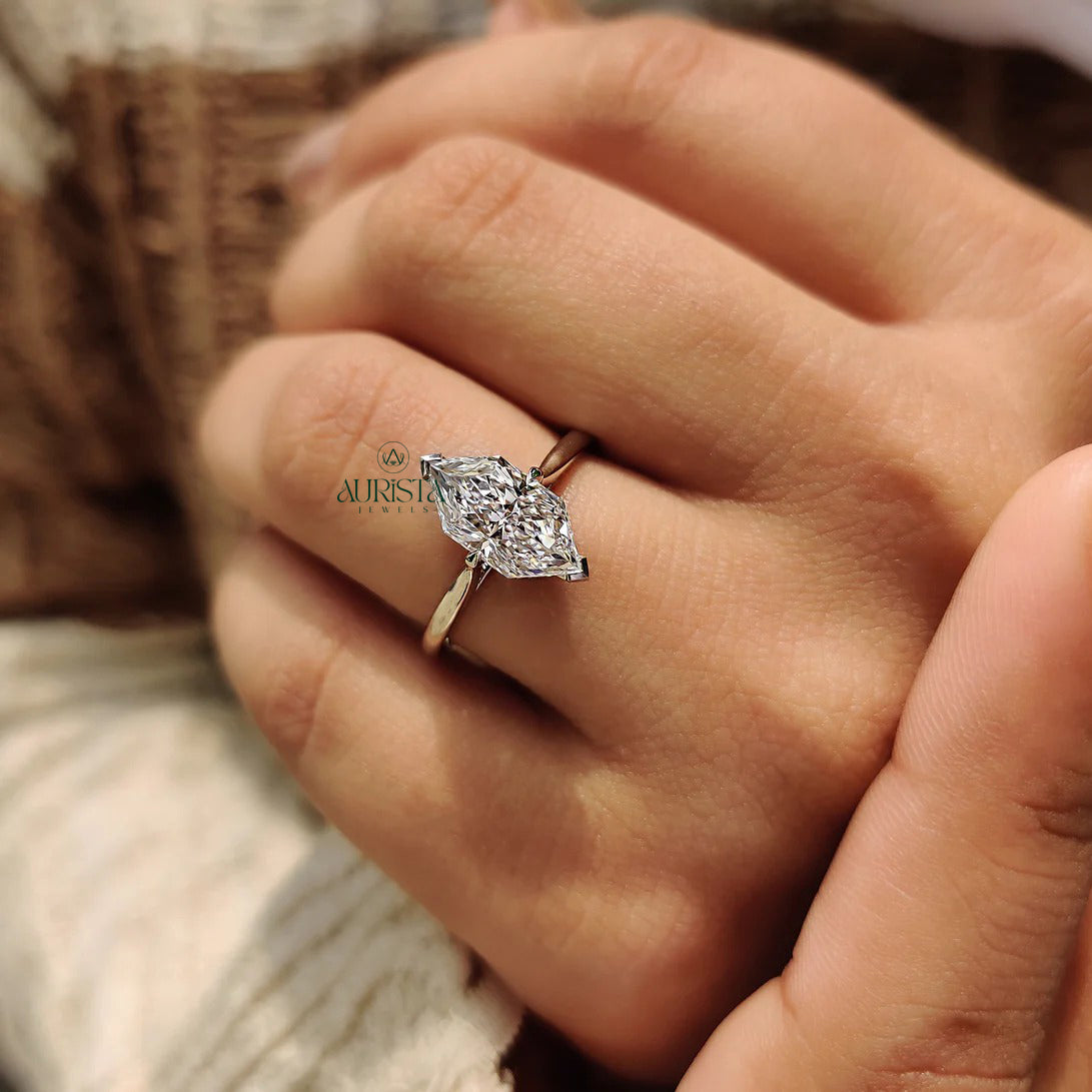 Elongated Elegance: The Perfect Marquise Solitaire