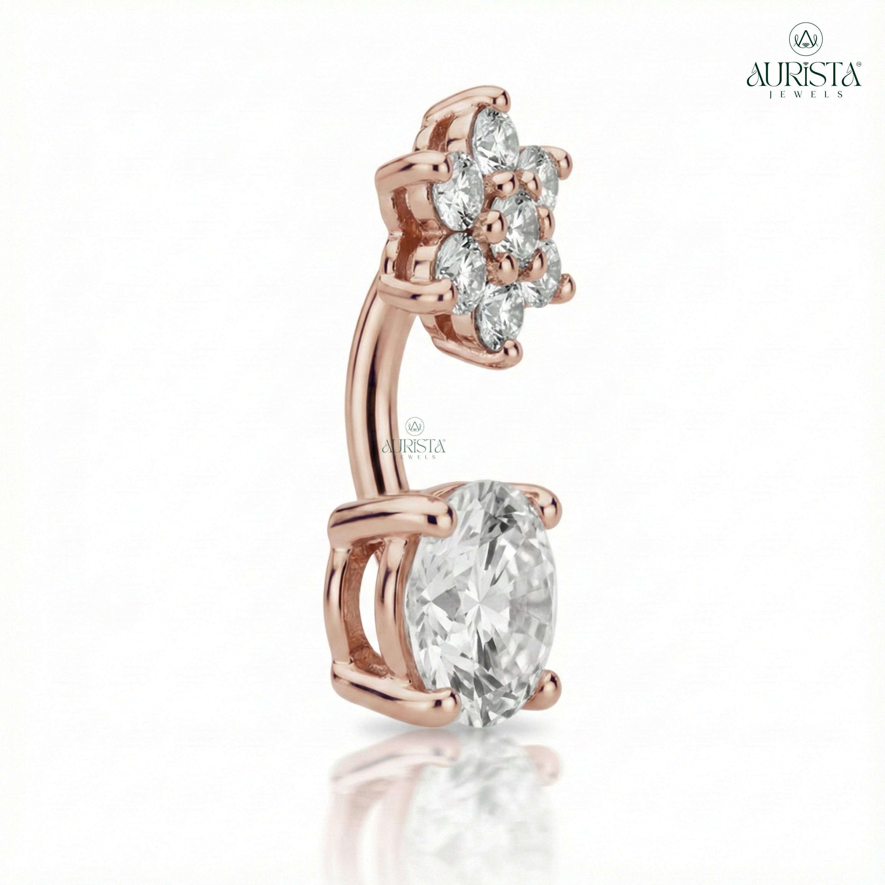 Promise of Love Round Diamond Belly Button Jewelry