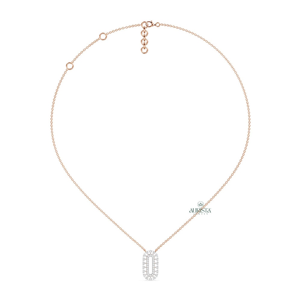 Dazzling Charm Round Cut Diamond Pendant in Rose Gold