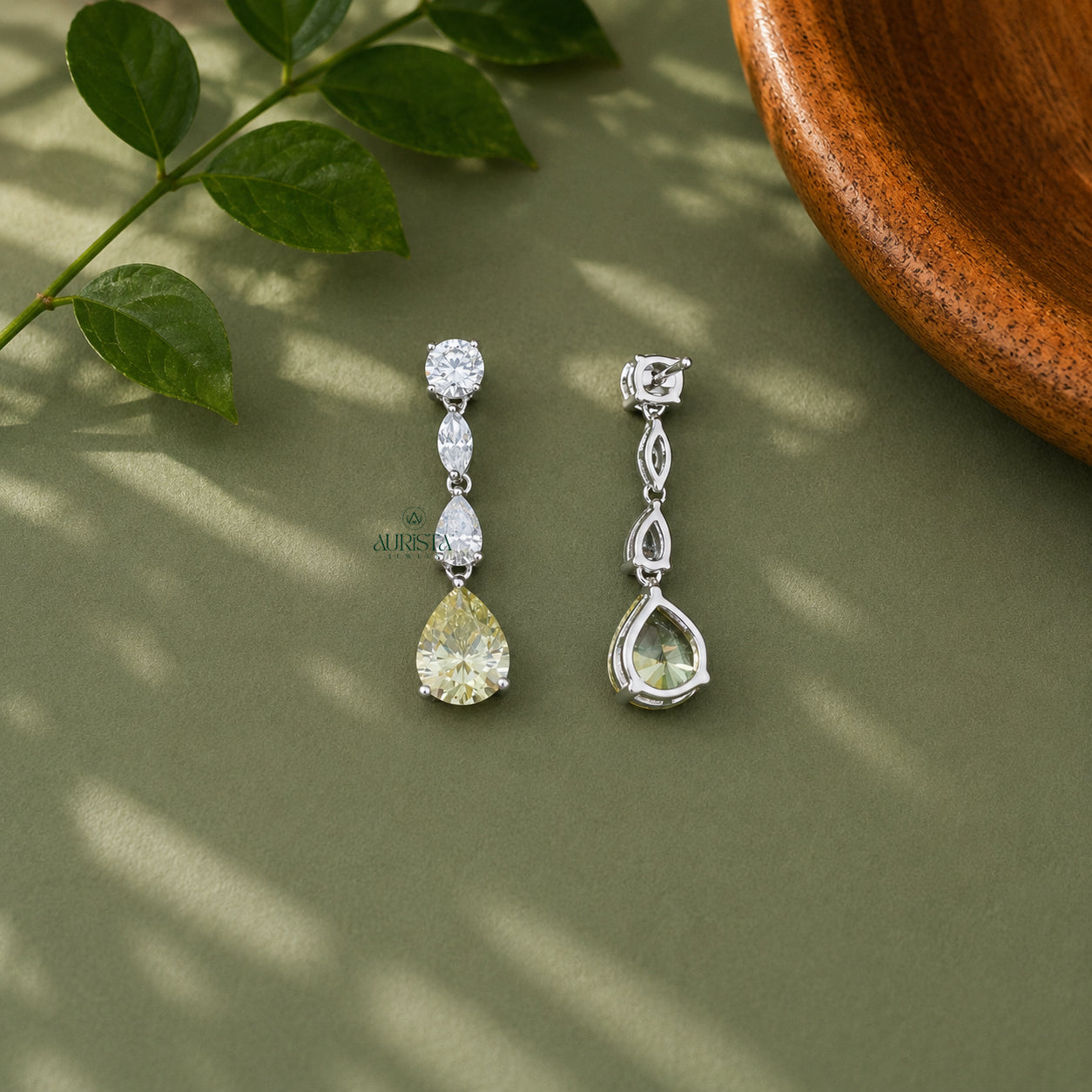 Pear Cut Moissanite Drop Earrings Tiered Dangle Earrings Minimalist Fine Jewelry