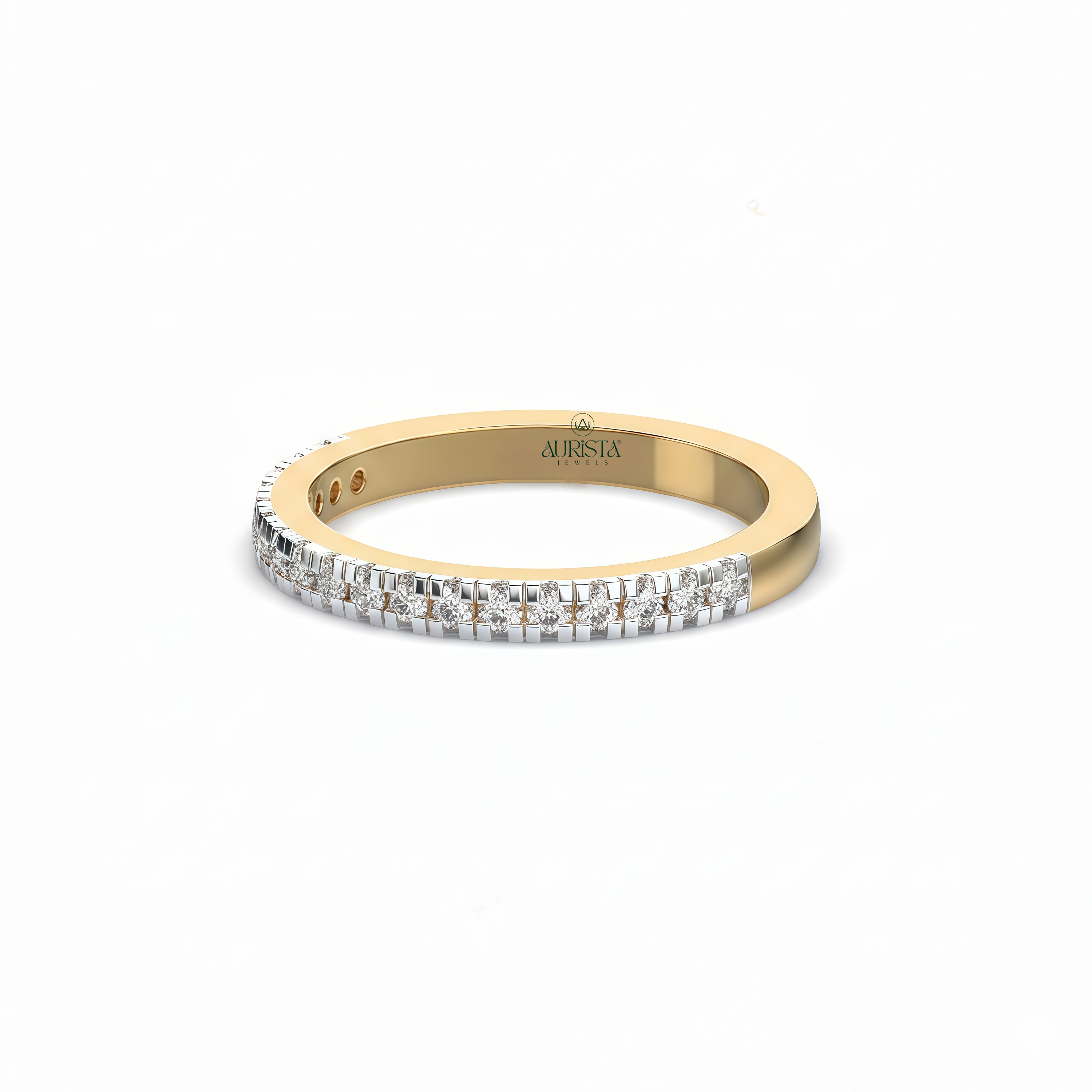 Bound in Love – Yellow Gold Band with Round Diamond