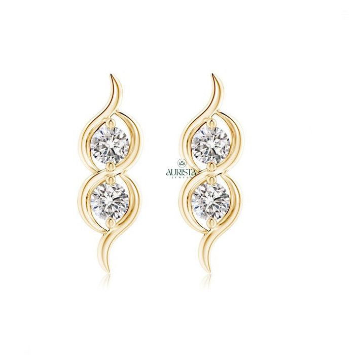 Twin Spark Two-Stone Diamond Studs