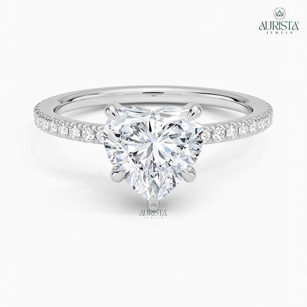 Bond of Light White Gold Ring with Heart Diamond