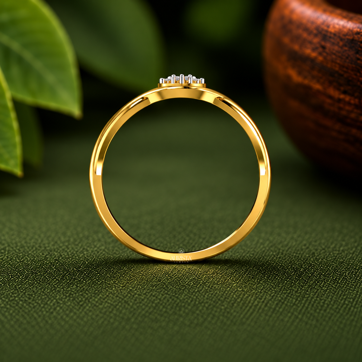 Halo Intertwined Shank Ring Lab Grown in Diamond Fine Jewelry