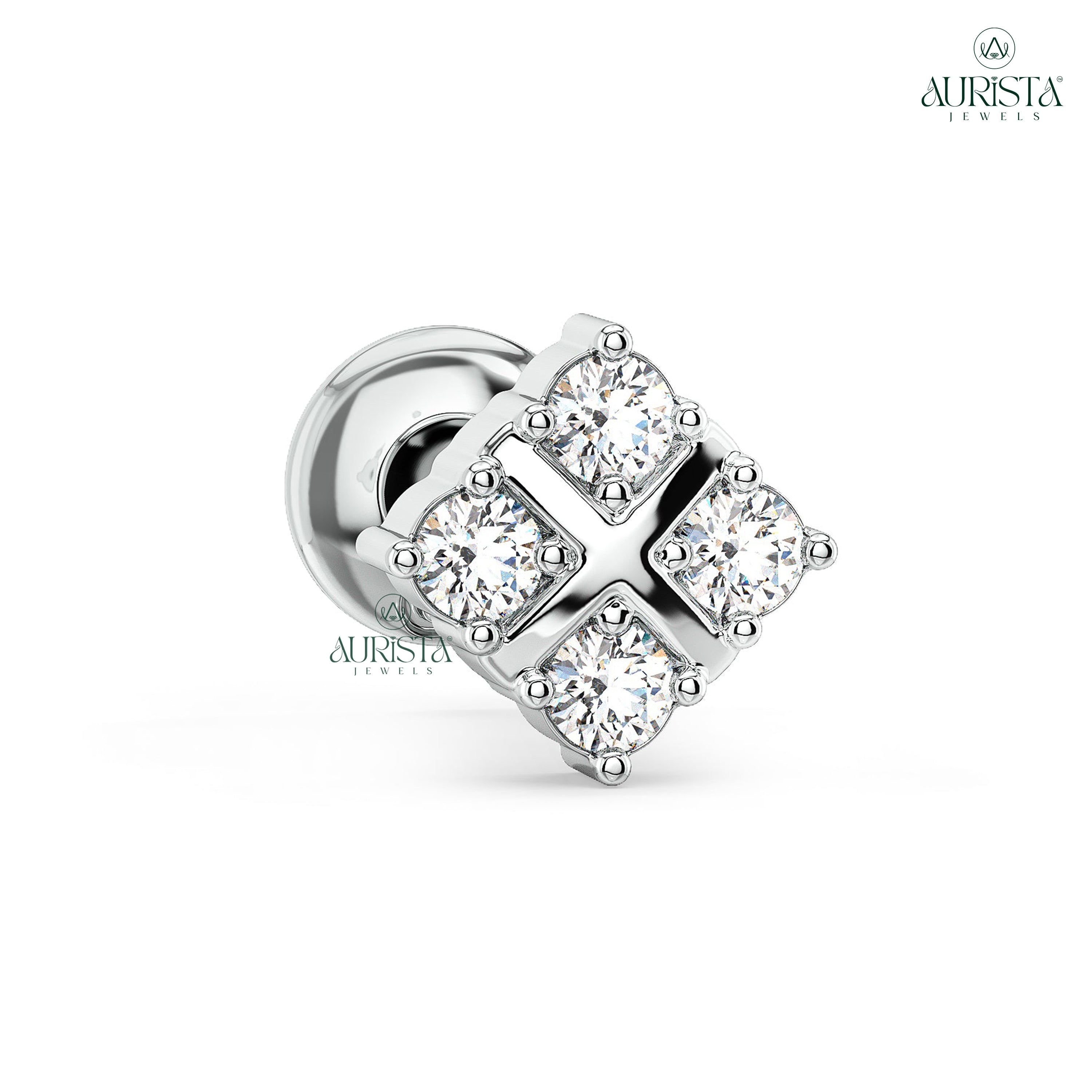 Everlasting Shine Round Diamond Nose Stud