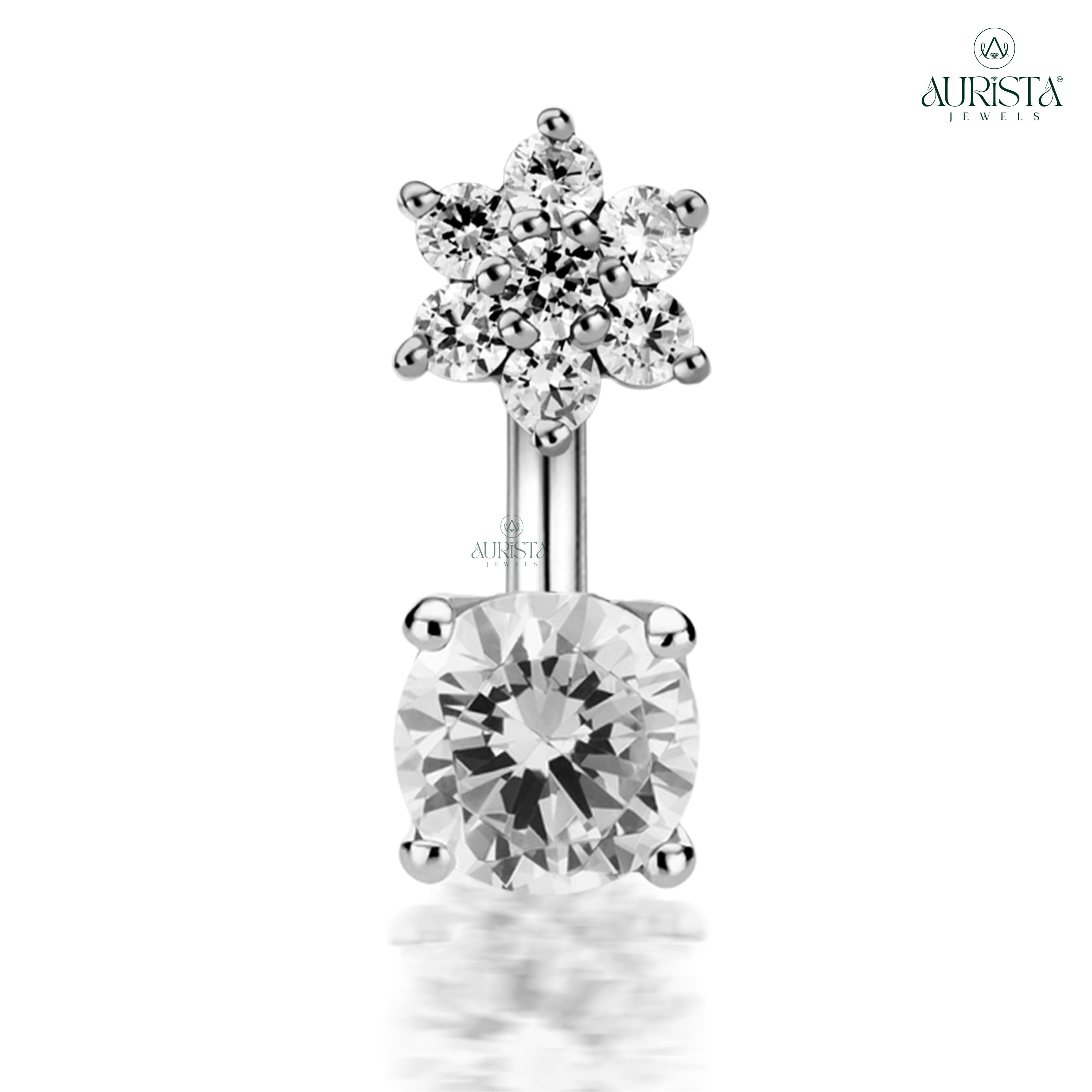 Promise of Love Round Diamond Belly Button Jewelry