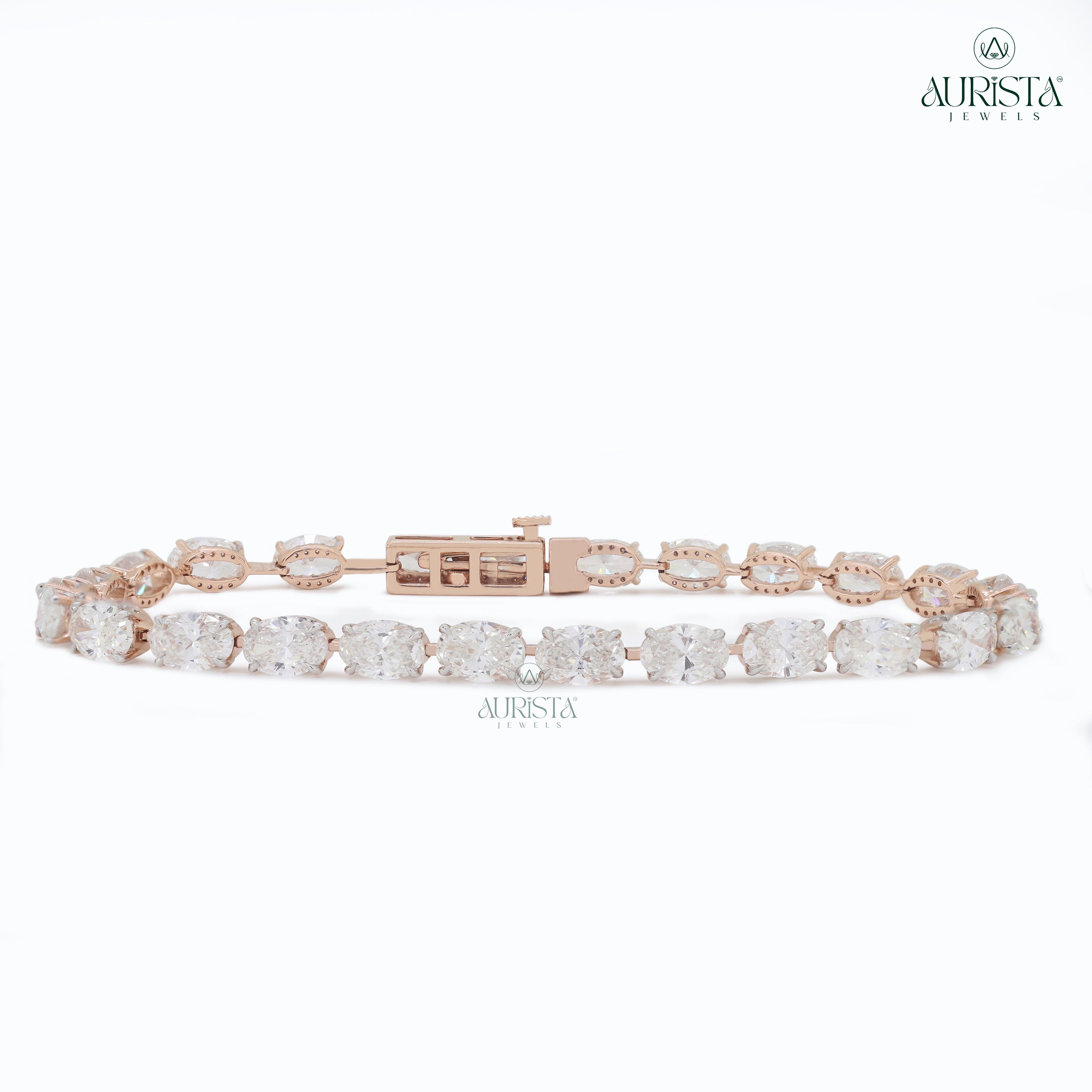 Endless Radiance – Rose Gold Oval Diamond Tennis Bracelet