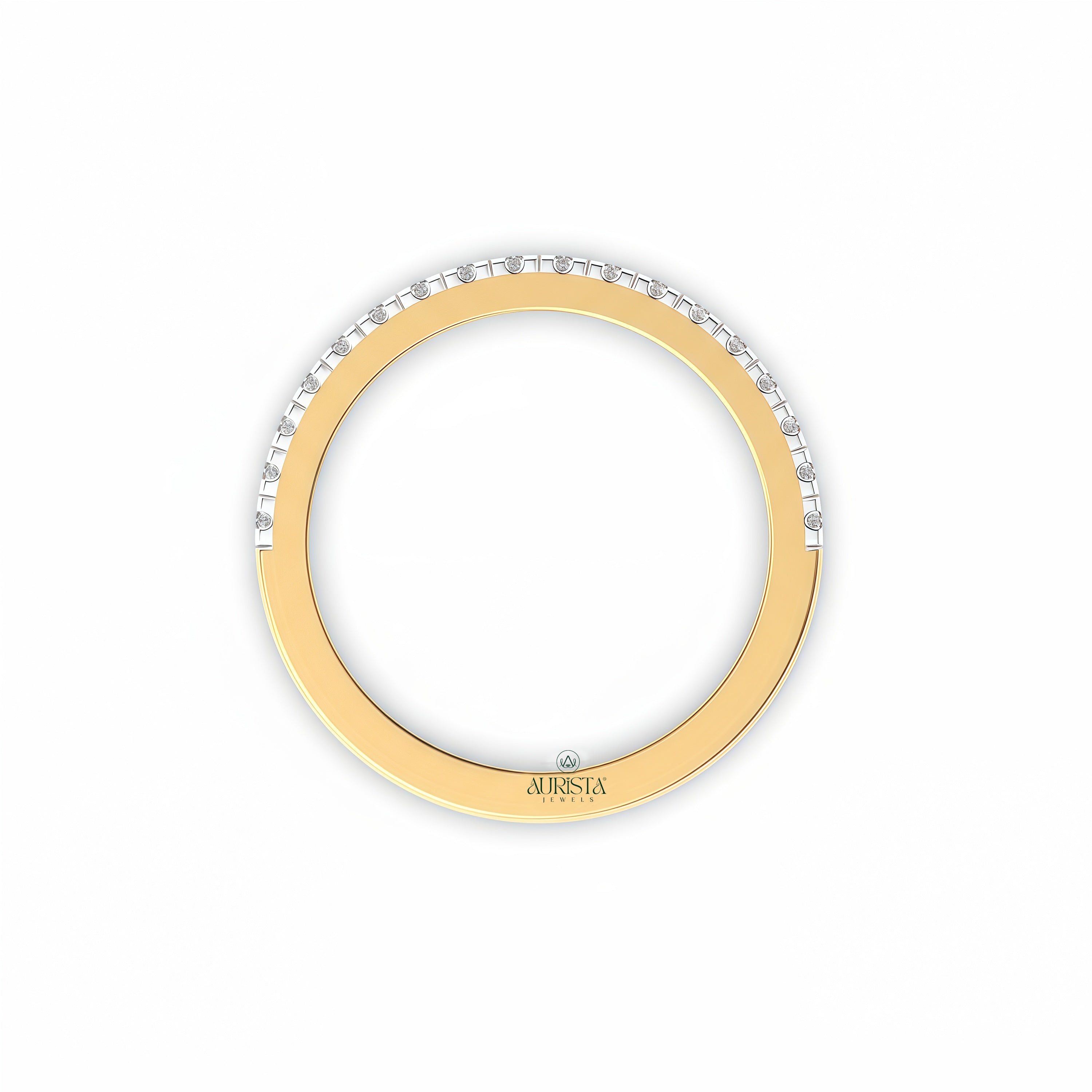 Bound in Love – Yellow Gold Band with Round Diamond