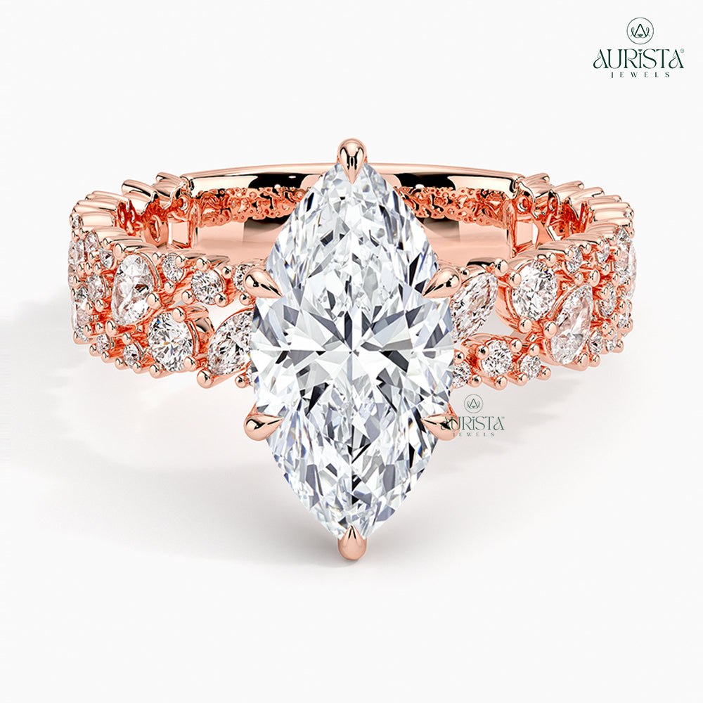 Timeless Promise Rose Gold Ring with Marquise Diamond