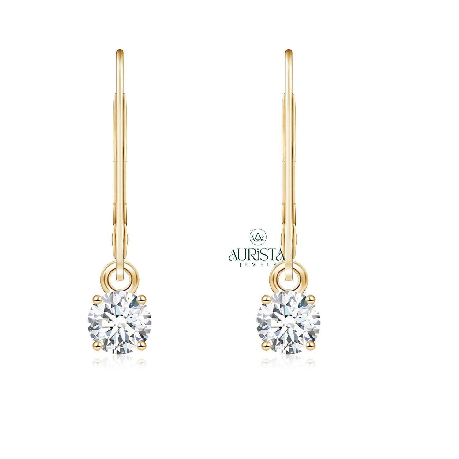 Lovely Earrings with Elegant Diamond