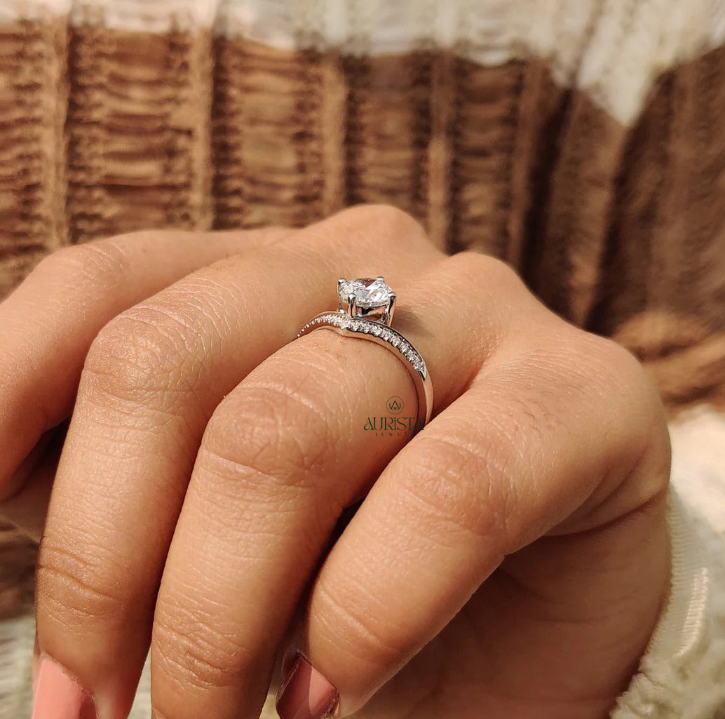 Golden Pave Aura – Elegant Ring with Dazzling Sparkle