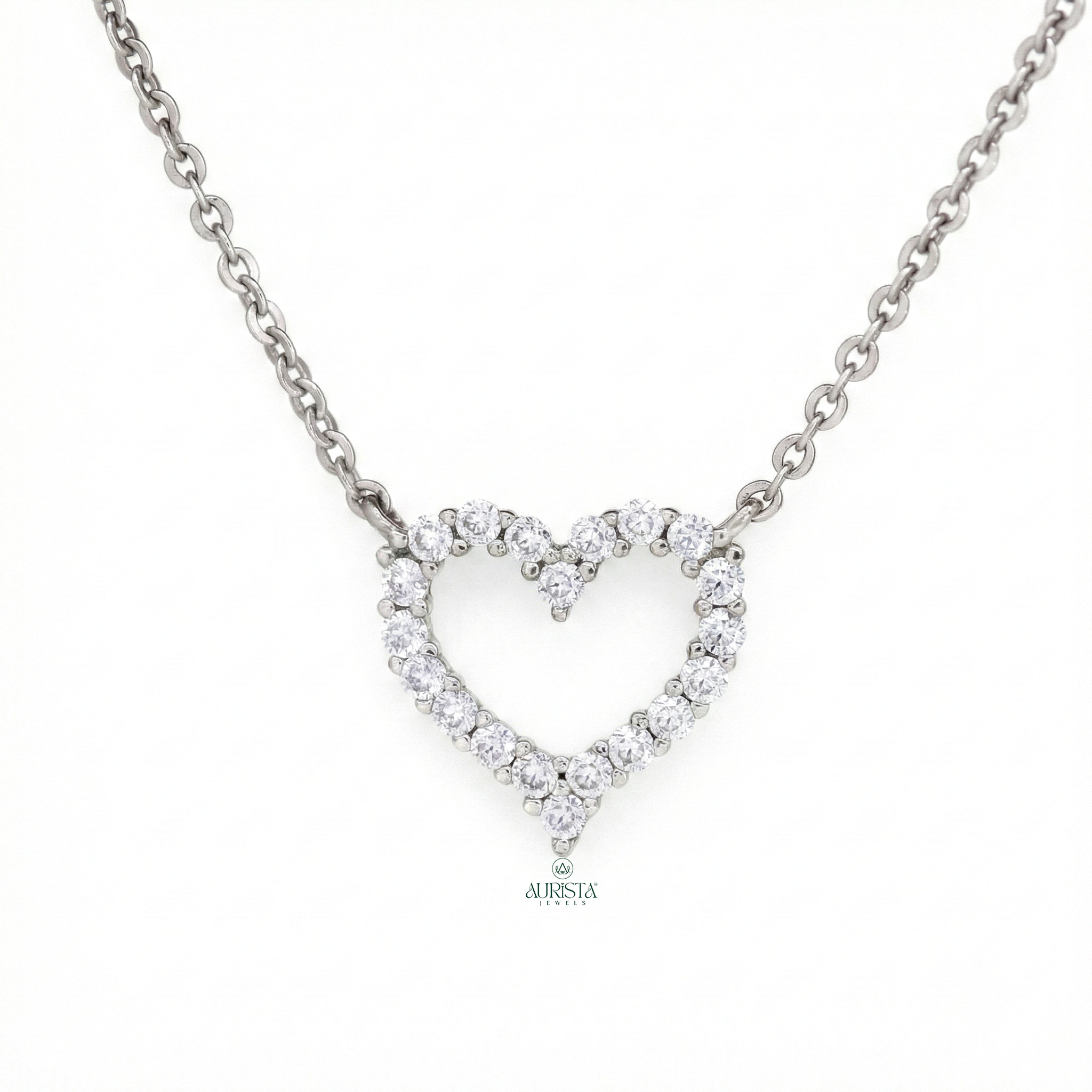 Hold Forever of Round Diamond Pendant in White Gold