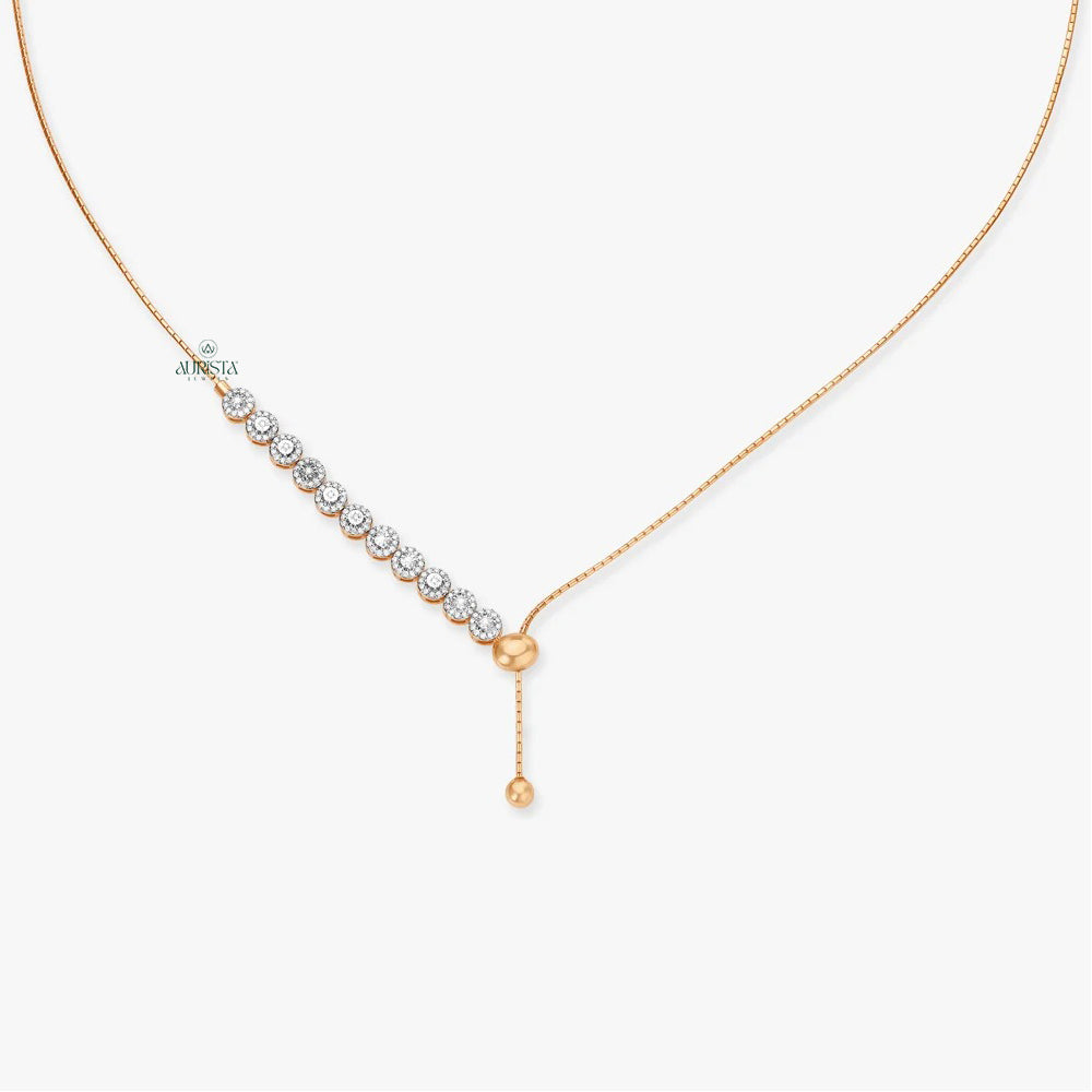 Classic Spark Round Diamond Pendant in Rose Gold