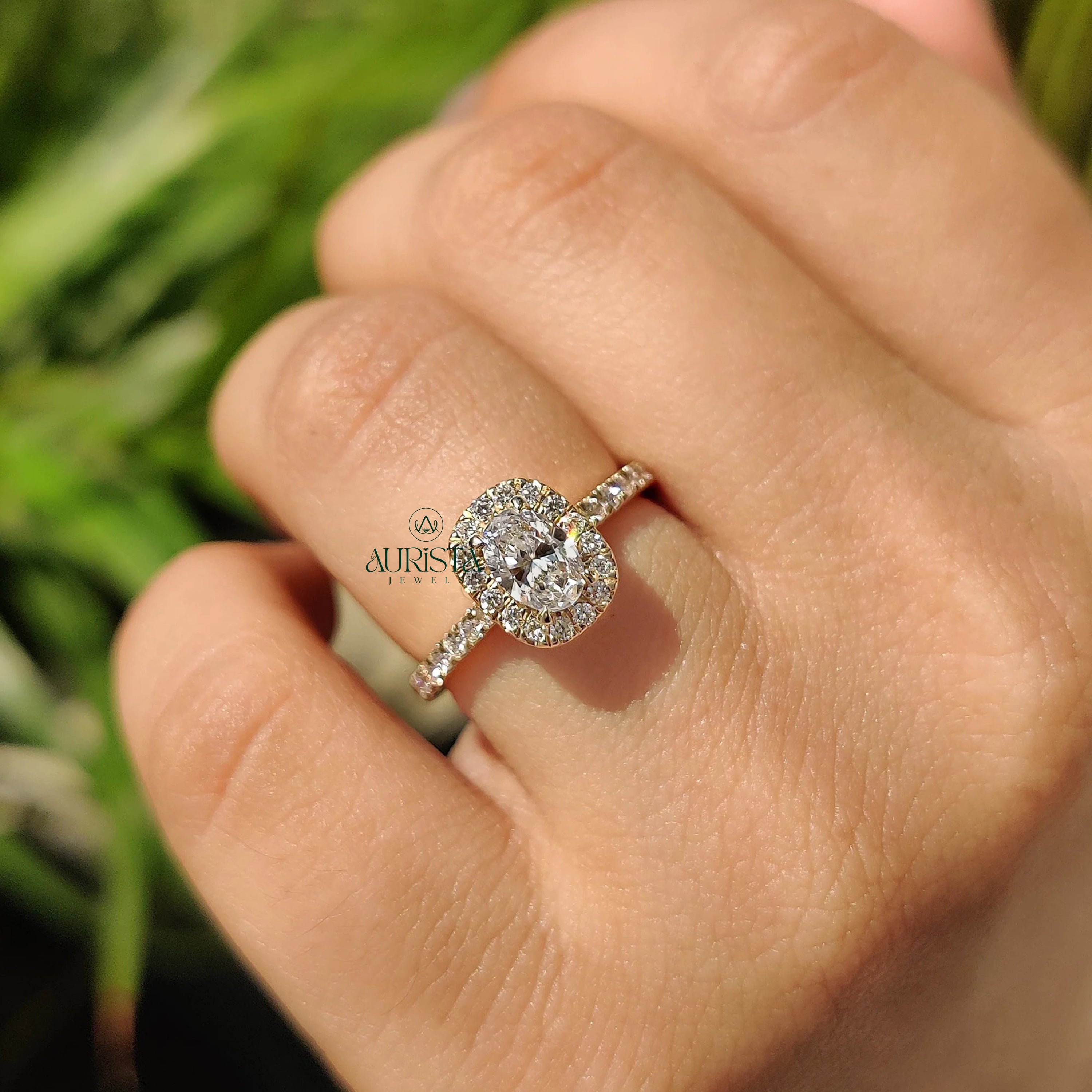 The Timeless Oval: Brilliant Diamond Halo Ring