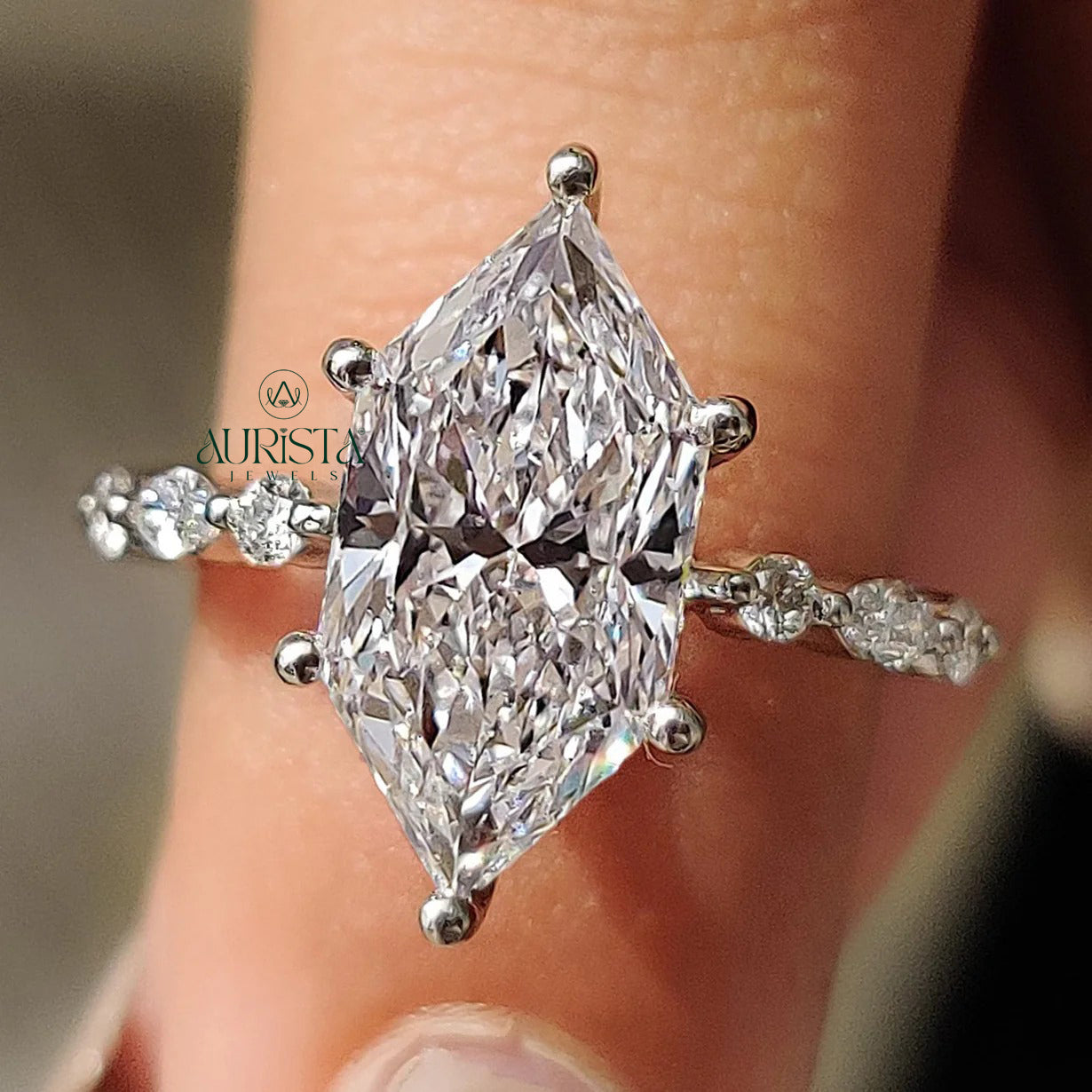 Veloura Marquise Diamond Pave Ring with Elegant Brilliance
