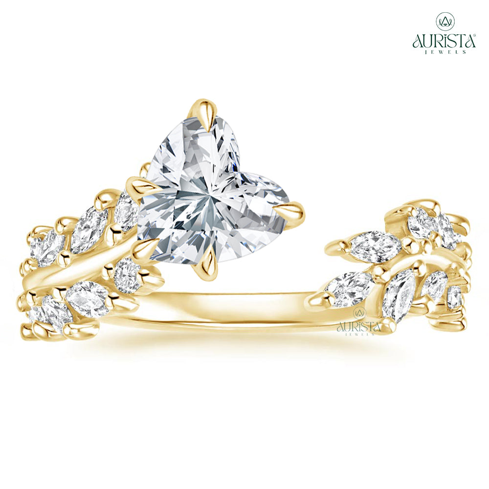 Shine Forever Yellow Gold Ring with Heart Diamond