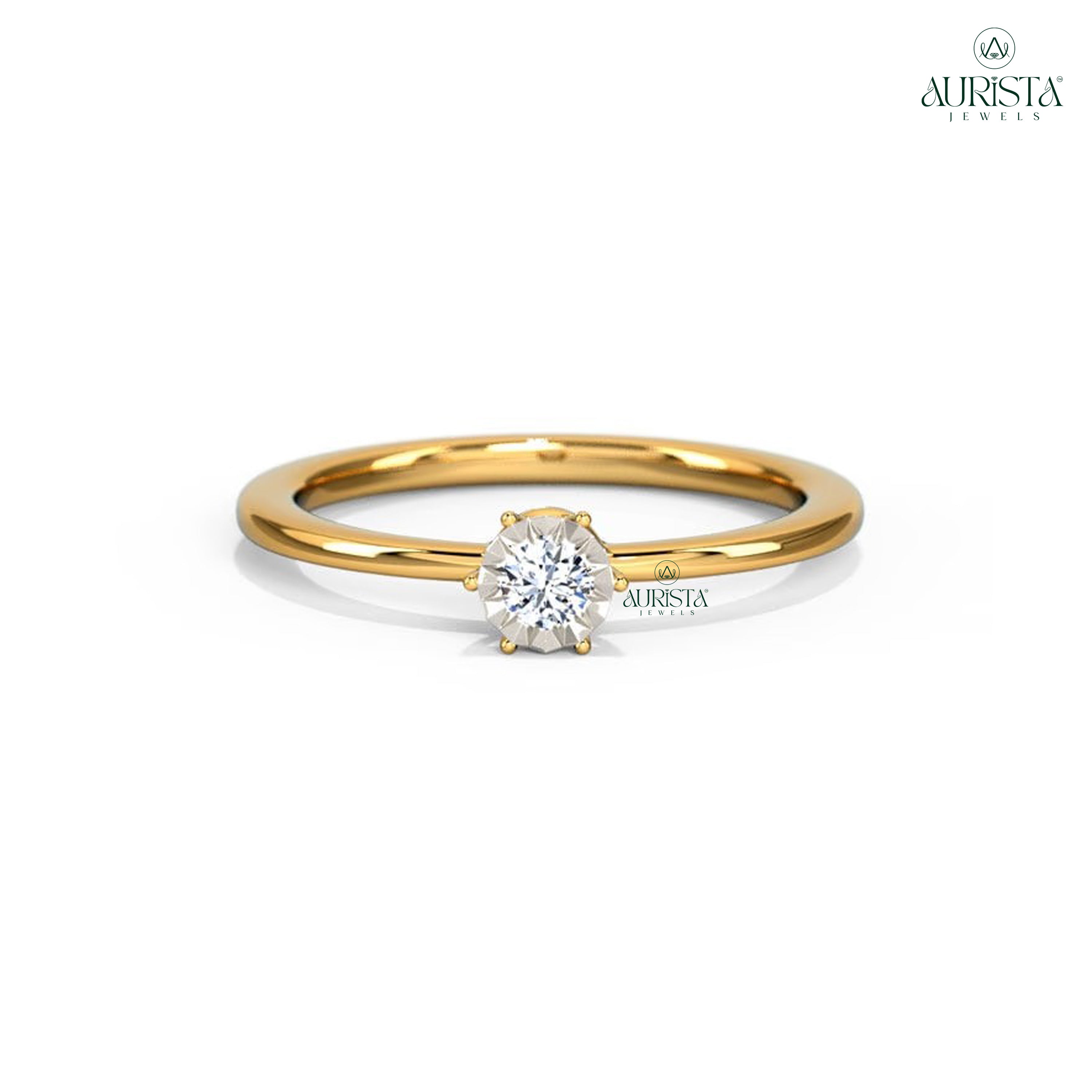 Forever in Light – Yellow Gold Ring with Round Diamond