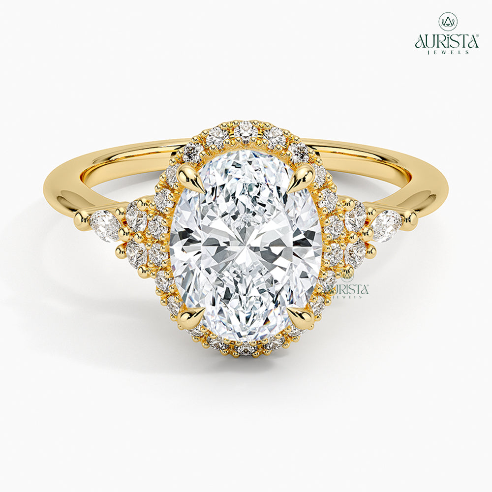 Promise of Light Yellow Gold Ring with Oval Diamond