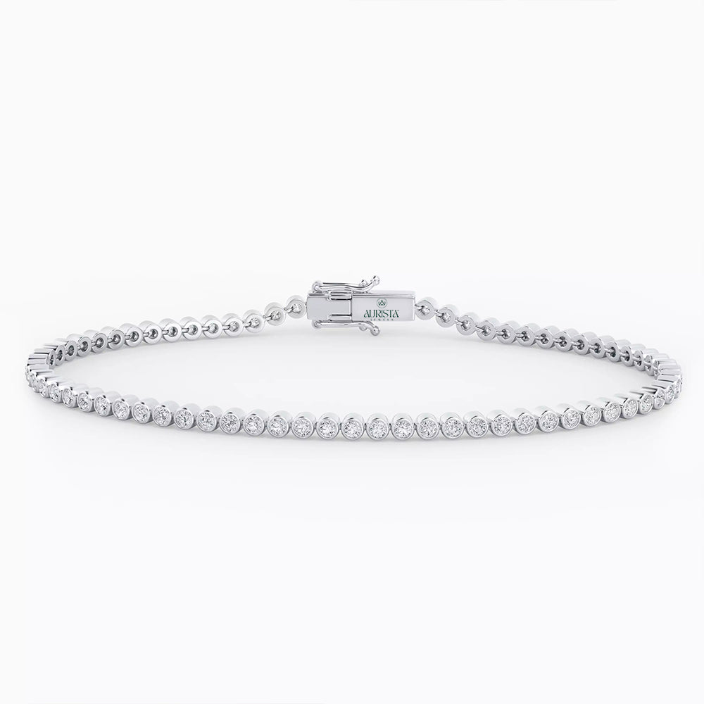 Graceful Bond – White Gold Bracelet with Round Diamonds